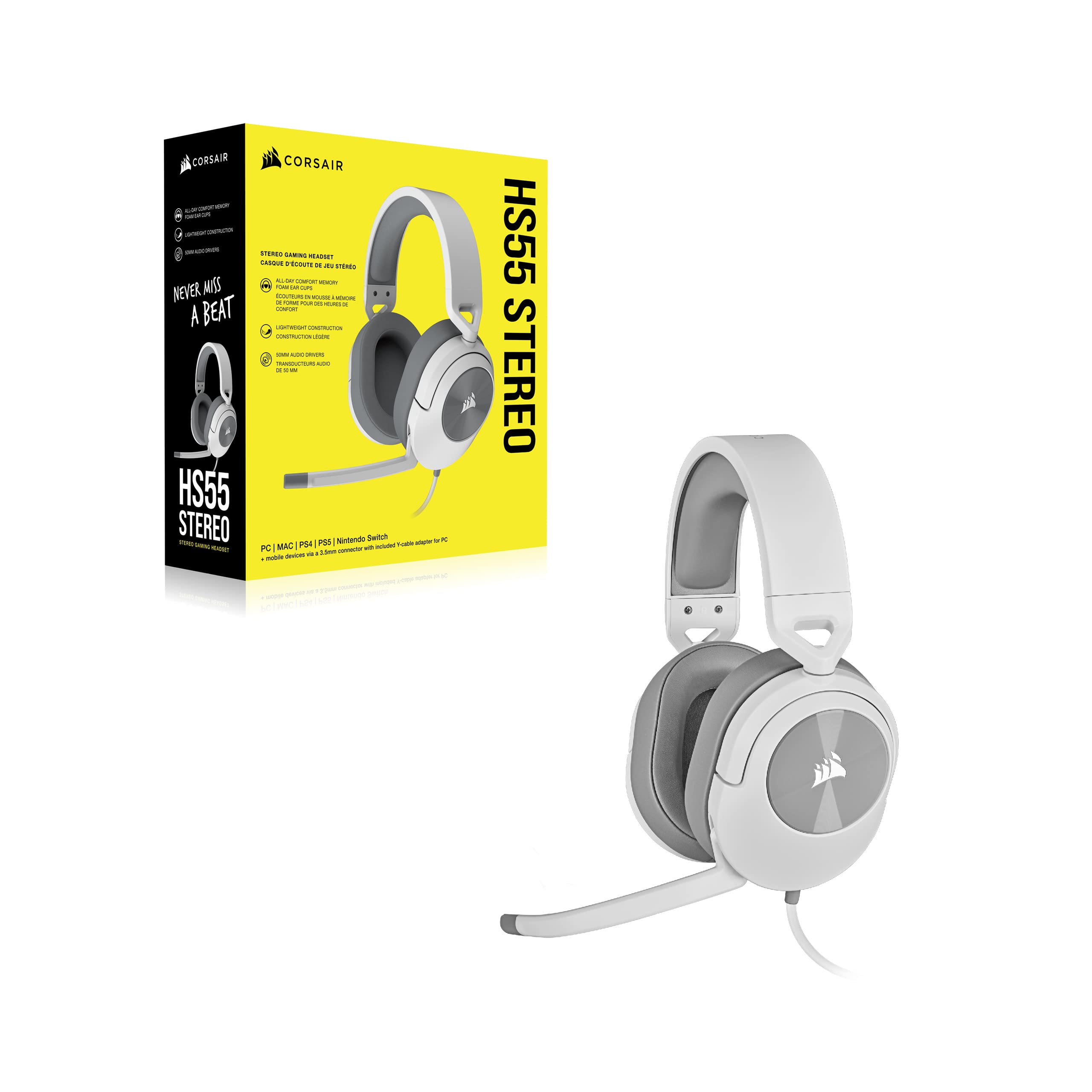 Foto 8 pulgar | Auriculares Para Juegos Corsair Hs55 Estéreo De Piel Sintética Blancos - Venta Internacional.