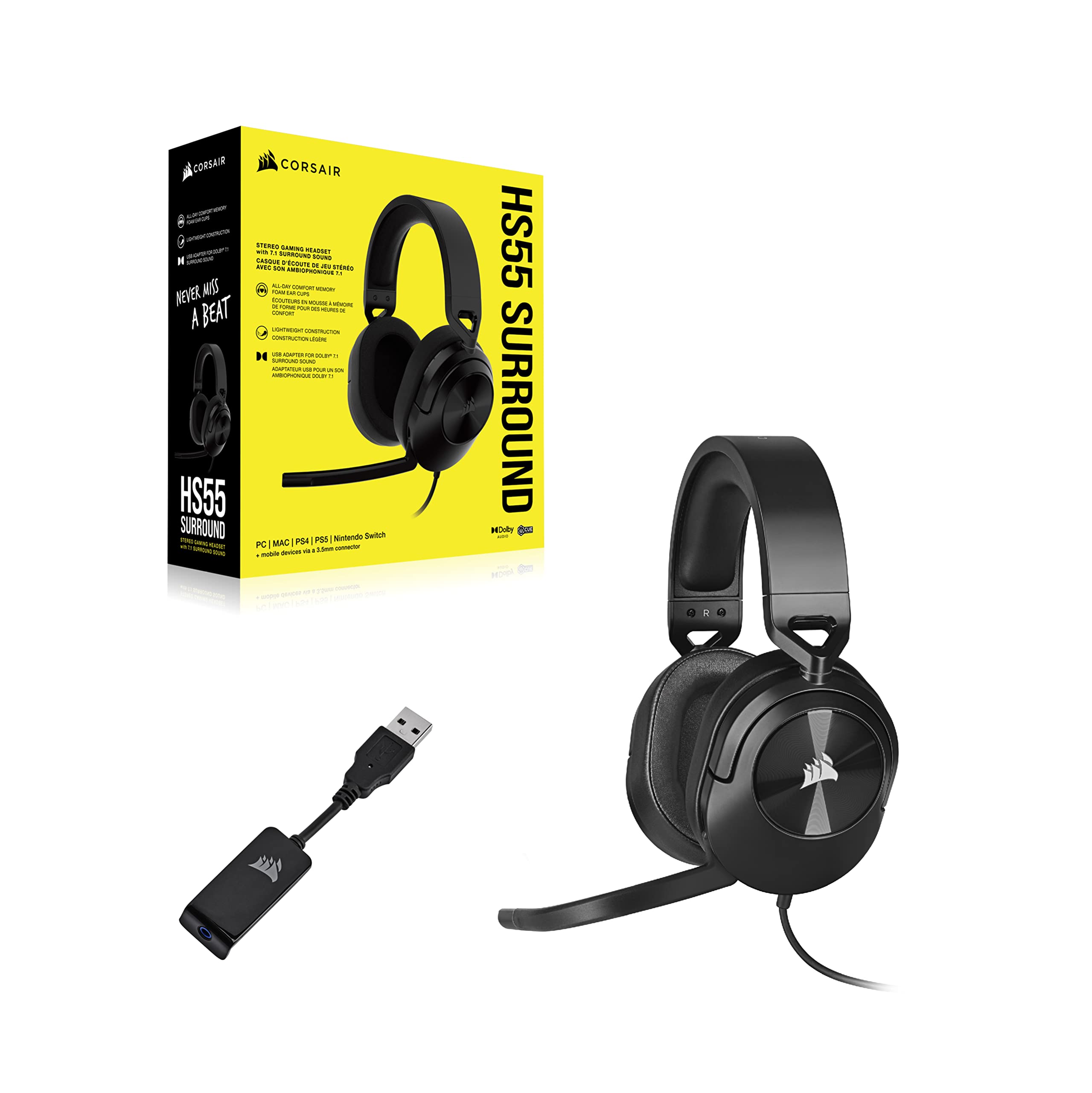 Foto 8 pulgar | Auriculares Para Juegos Corsair Hs55 Surround Carbon Con Sonido 7.1 - Venta Internacional.