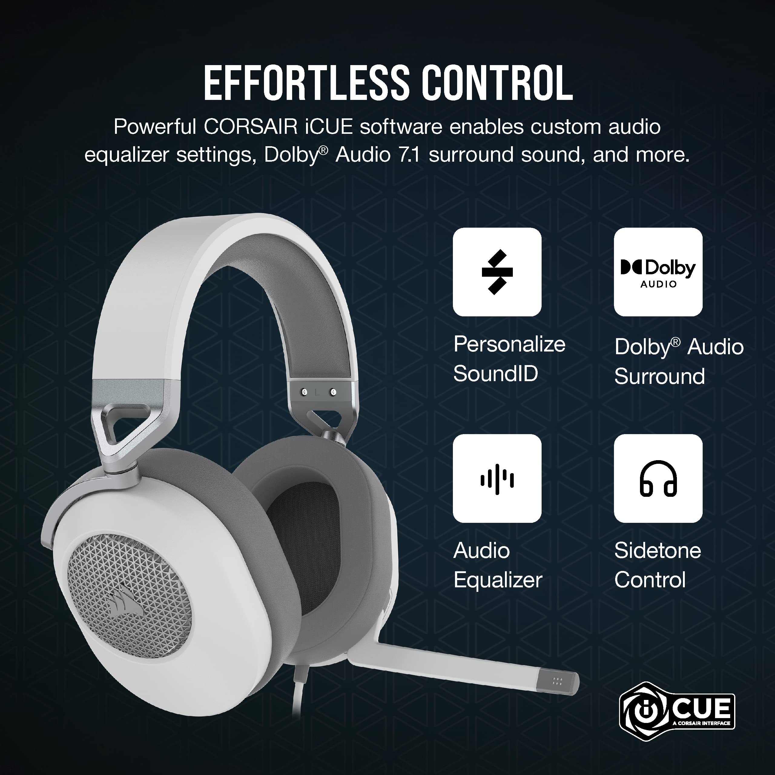 Foto 8 pulgar | Auriculares Para Juegos Corsair Hs65 Surround White Con Sonido 7.1 - Venta Internacional.