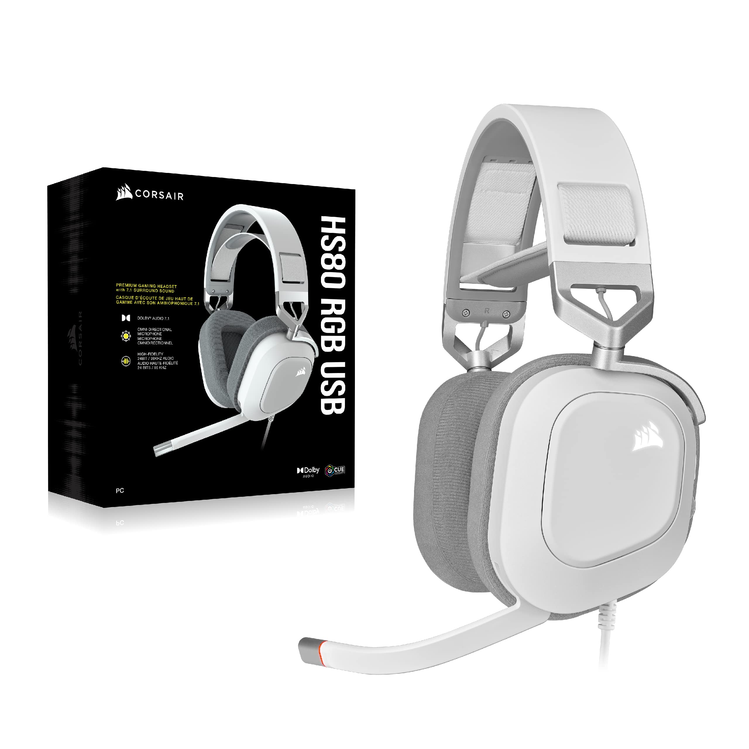 Foto 8 pulgar | Auriculares Para Juegos Corsair Hs80 Rgb Usb Con Dolby Audio 7.1 Blancos - Venta Internacional.