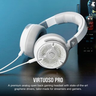 Foto 2 | Auriculares Para Juegos Corsair Virtuoso Pro Con Cable, Espalda Abierta, Blancos - Venta Internacional.