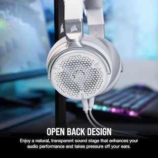 Foto 3 | Auriculares Para Juegos Corsair Virtuoso Pro Con Cable, Espalda Abierta, Blancos - Venta Internacional.