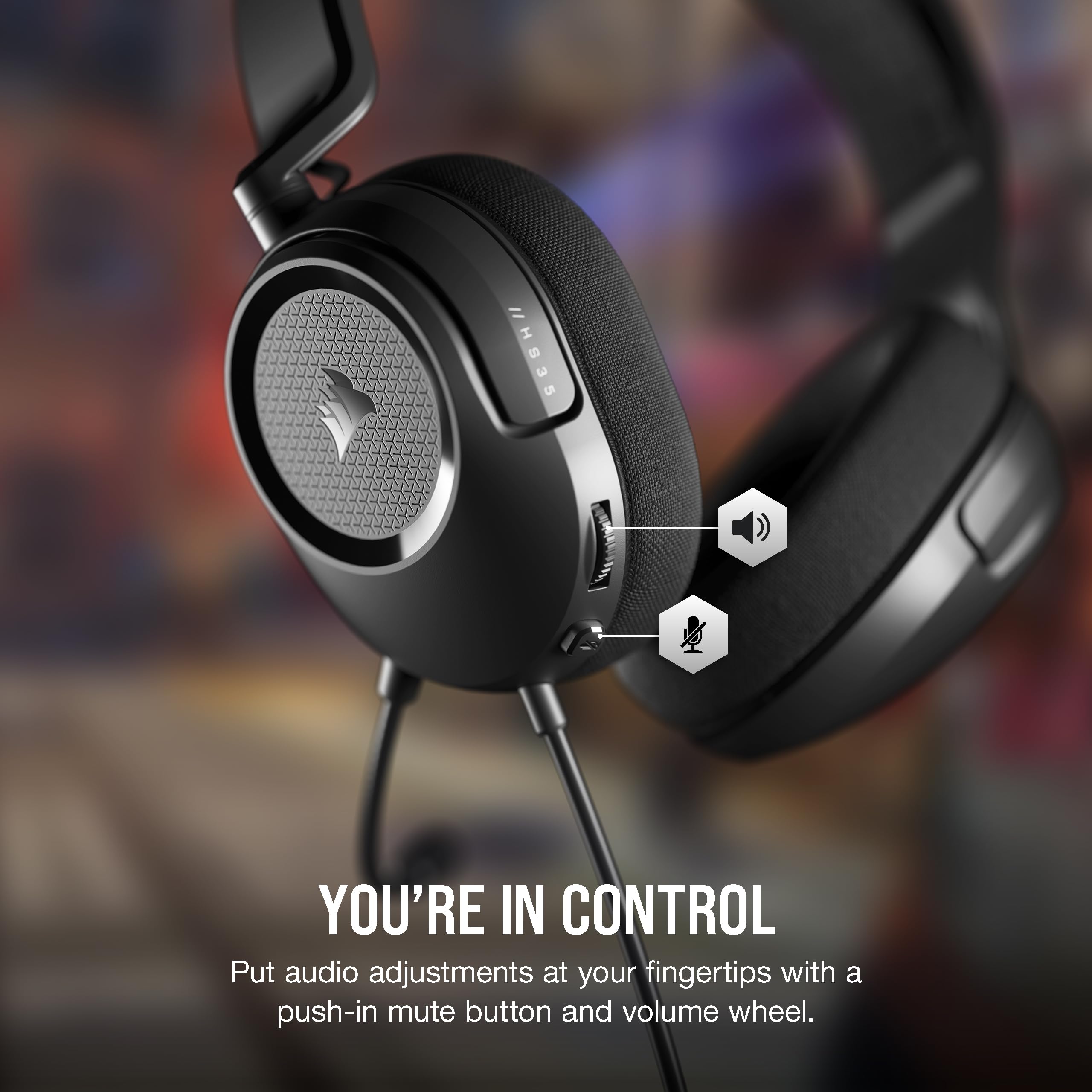 Foto 8 pulgar | Auriculares para Juegos Corsair Hs35 V2 Multiplataforma con Cable Carbón - Venta Internacional