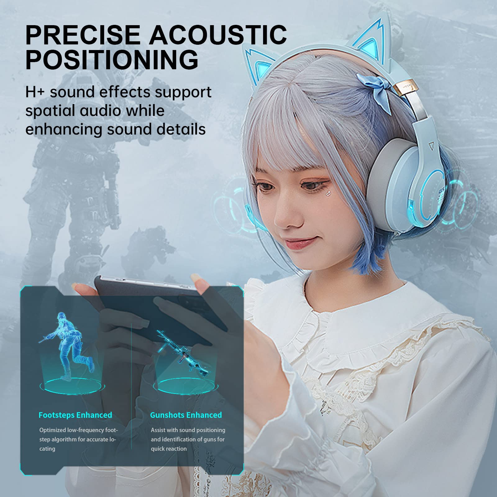 Foto 4 pulgar | Auriculares Inalámbricos Bluetooth Para Juegos Edifier G5bt Cat Sky Blue - Venta Internacional.