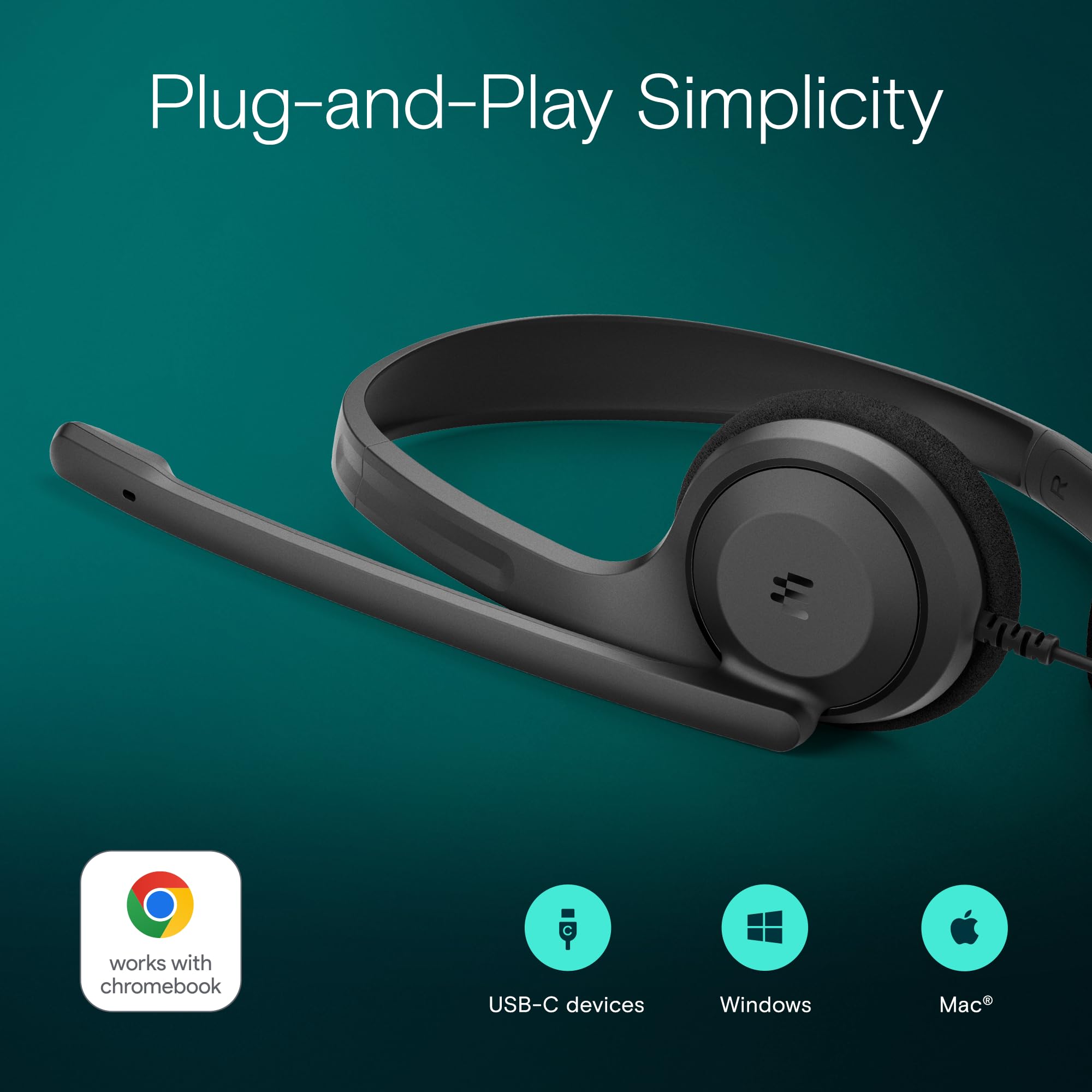 Foto 5 pulgar | Auriculares Epos C1 Usb-c De Alta Fidelidad Con Cable Y Micrófono Con Reducción De Ruido - Venta Internacional.