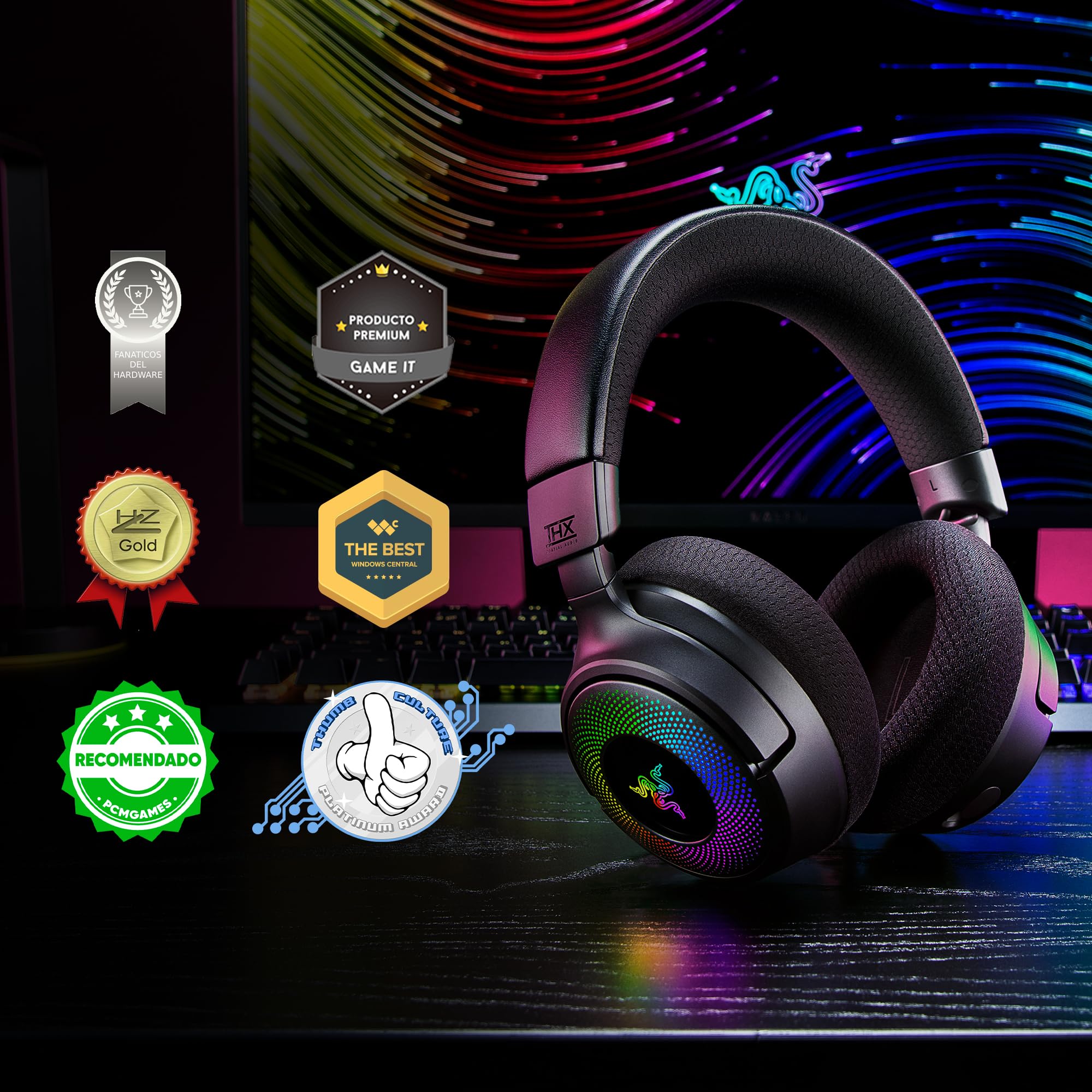 Foto 3 pulgar | Auriculares Para Juegos Razer Kraken V4 Inalámbricos Bluetooth Usb De 2,4 Ghz - Venta Internacional.