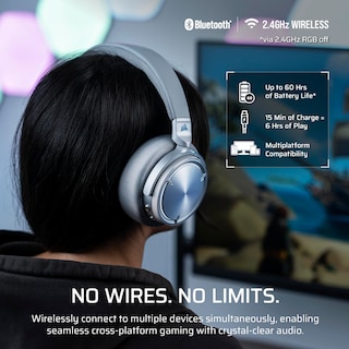 Foto 6 | Auriculares Inalámbricos Para Juegos Corsair Virtuoso Max Silver - Venta Internacional.