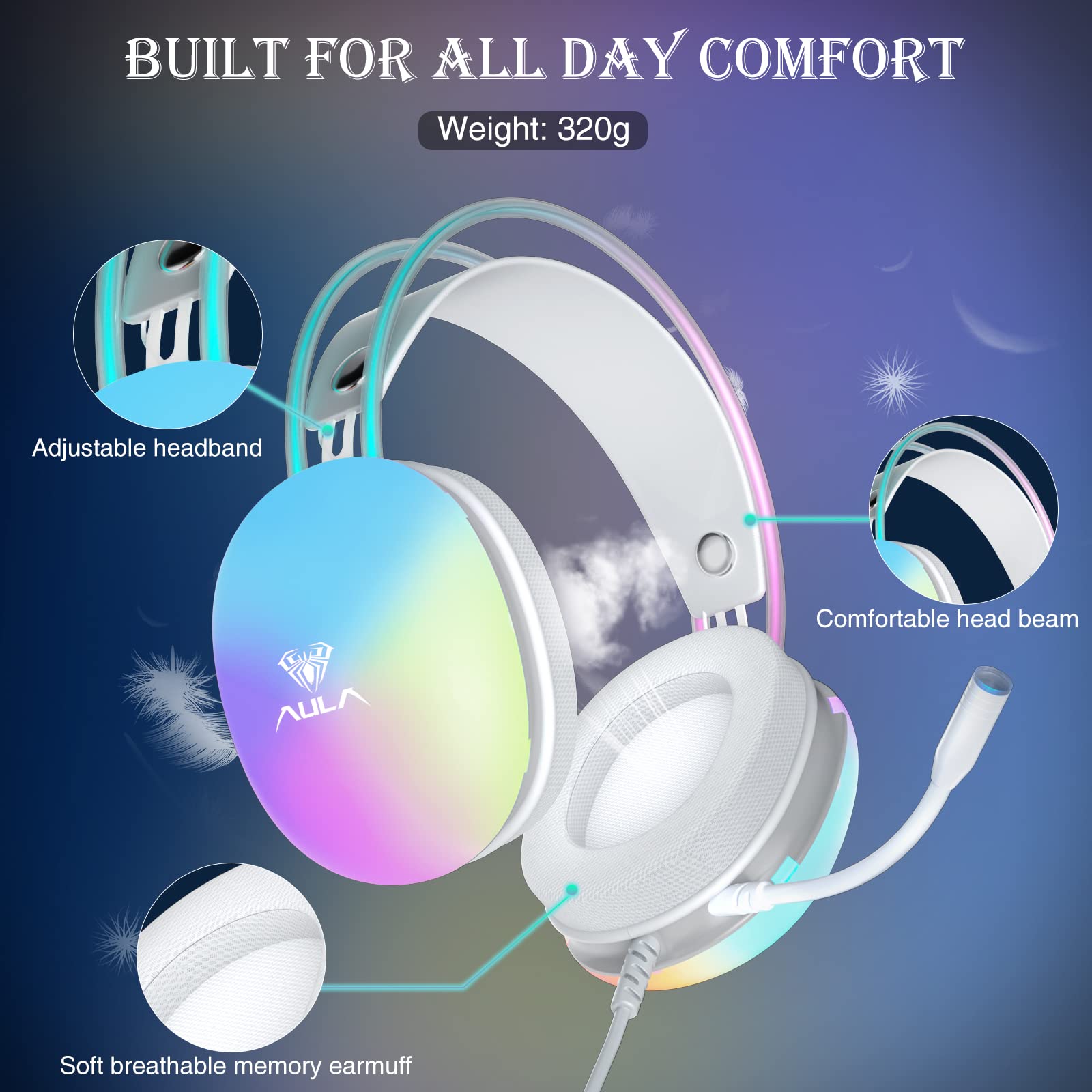 Foto 6 | Auriculares Aula con Micrófono para Pc Rgb 7.1 Sound Green - Venta Internacional