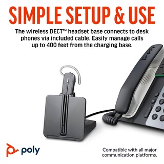 Foto 5 | Auriculares Inalámbricos Dect Poly Cs540 Con Elevador Hl10 - Mono - Venta Internacional.