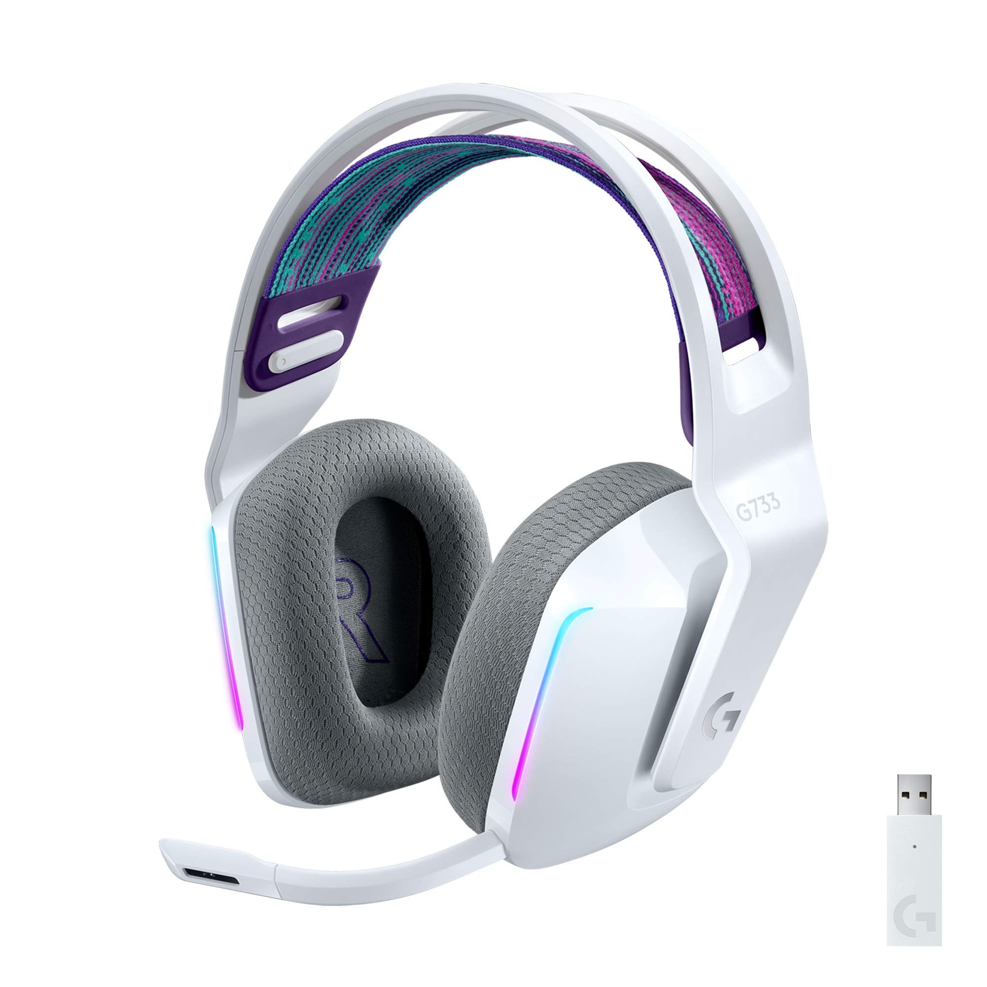 Foto 2 pulgar | Auriculares Inalámbricos para Juegos Logitech G733 Lightspeed Blancos - Venta Internacional