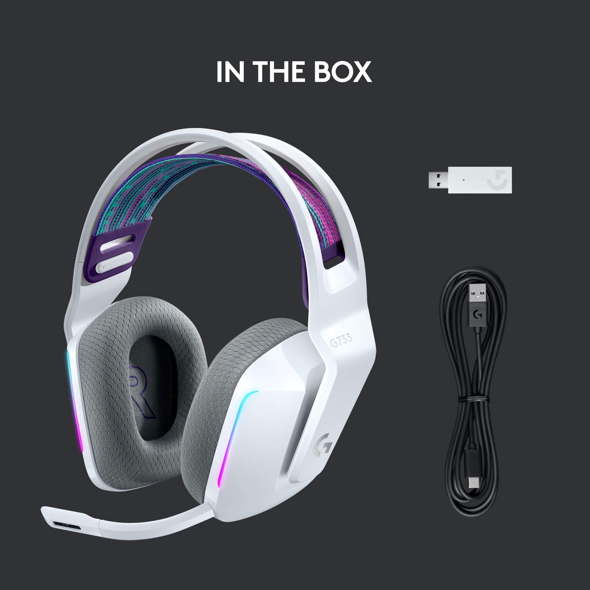 Foto 7 pulgar | Auriculares Inalámbricos para Juegos Logitech G733 Lightspeed Blancos - Venta Internacional