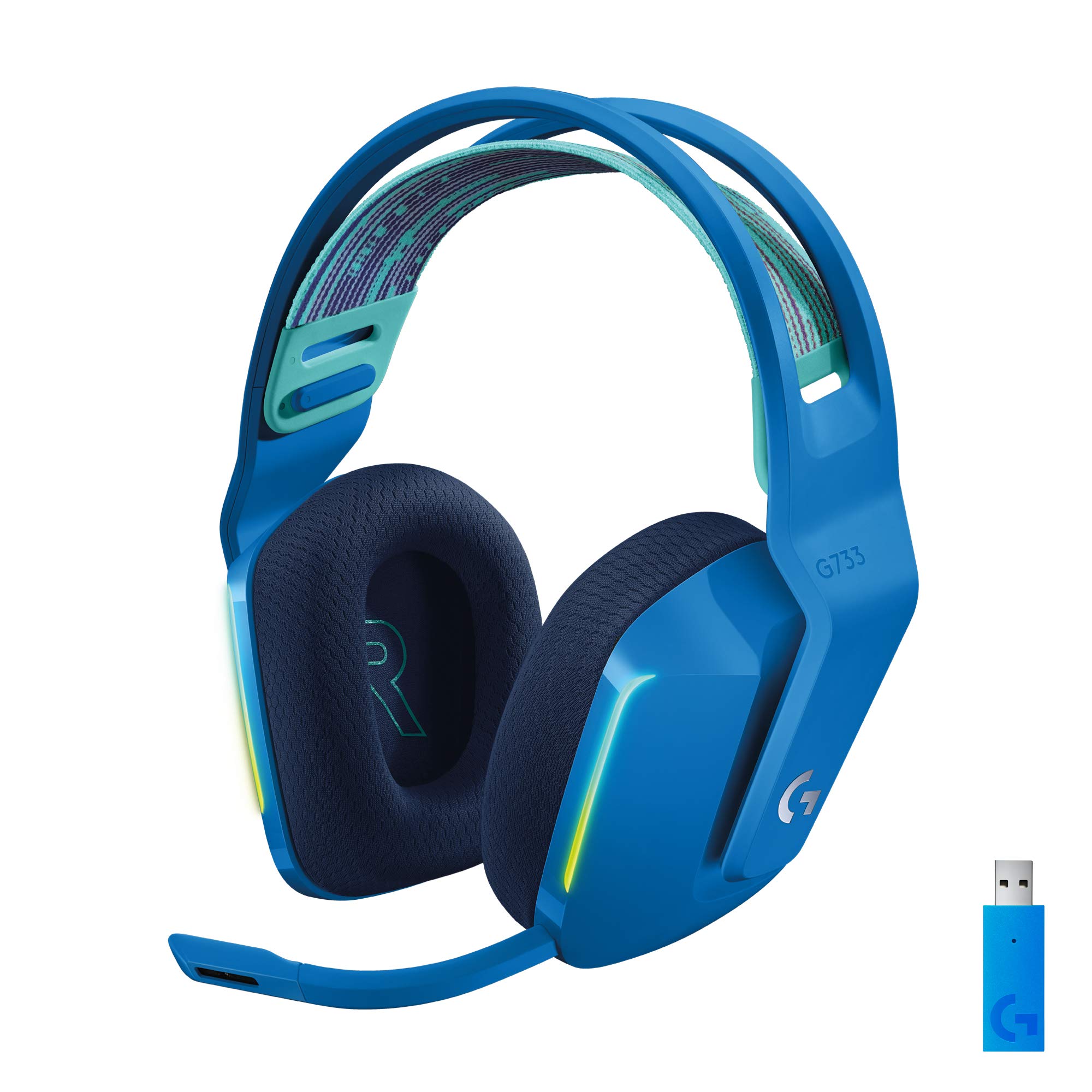 Foto 2 pulgar | Auriculares Inalámbricos para Juegos Logitech G733 Lightspeed Azules - Venta Internacional