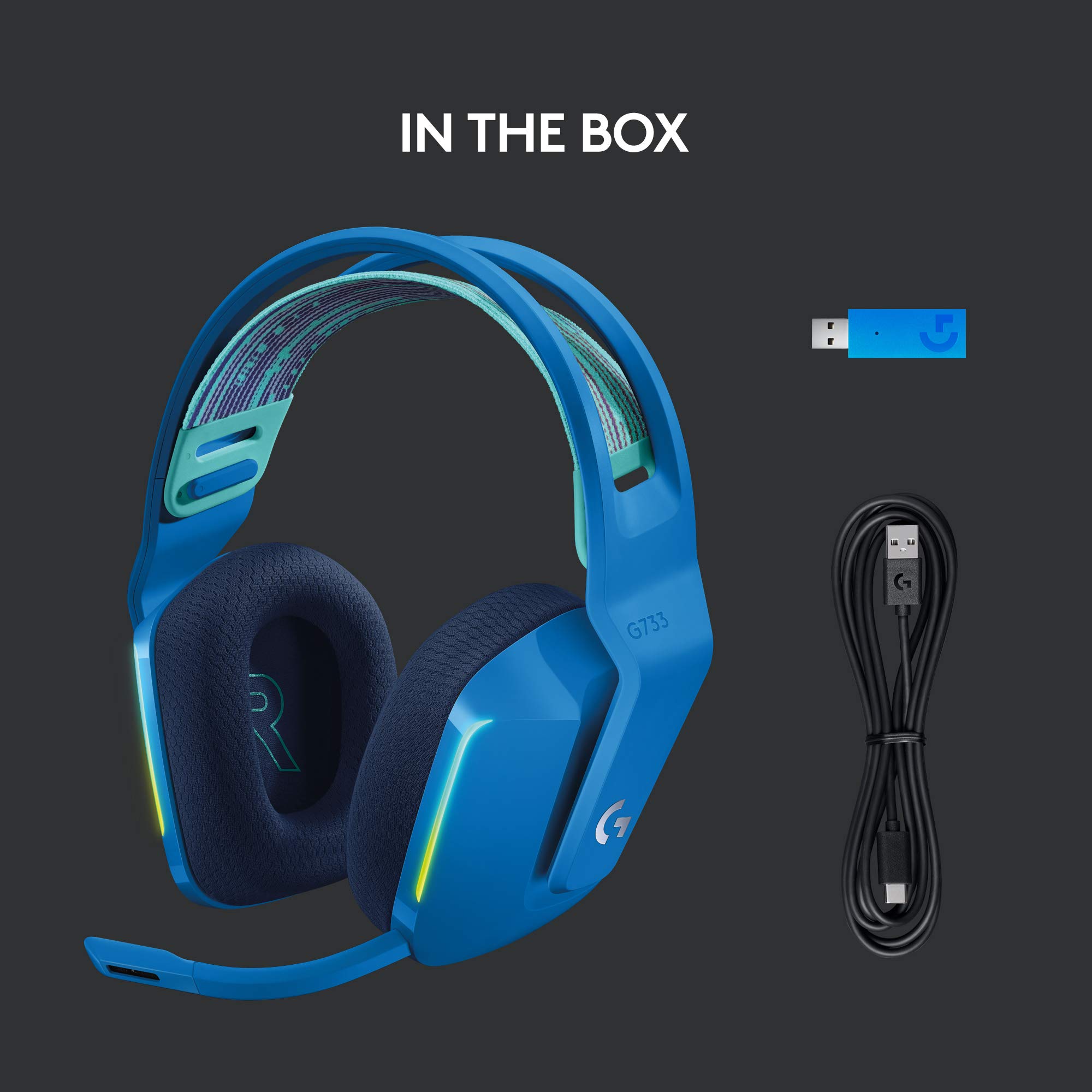 Foto 7 pulgar | Auriculares Inalámbricos para Juegos Logitech G733 Lightspeed Azules - Venta Internacional