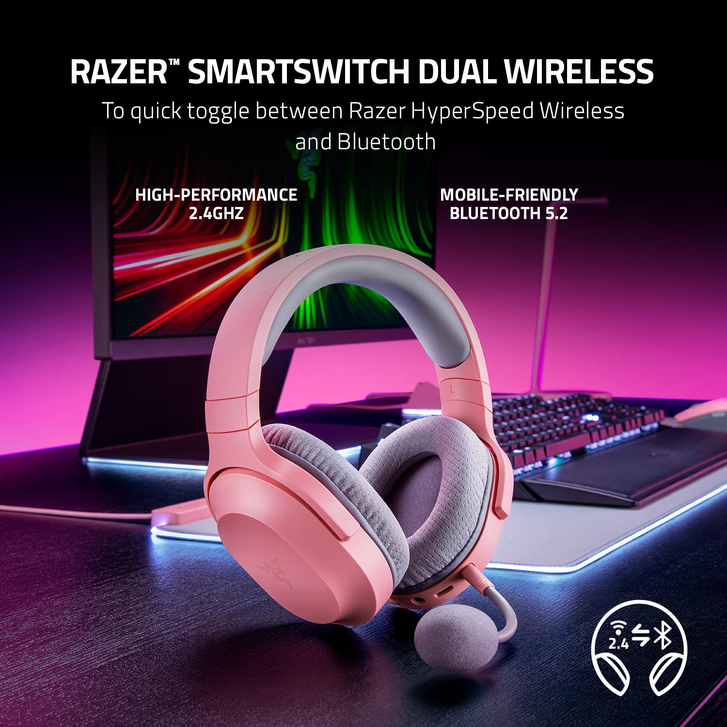 Foto 3 pulgar | Auriculares Inalámbricos Razer Barracuda X Rosas - Venta Internacional