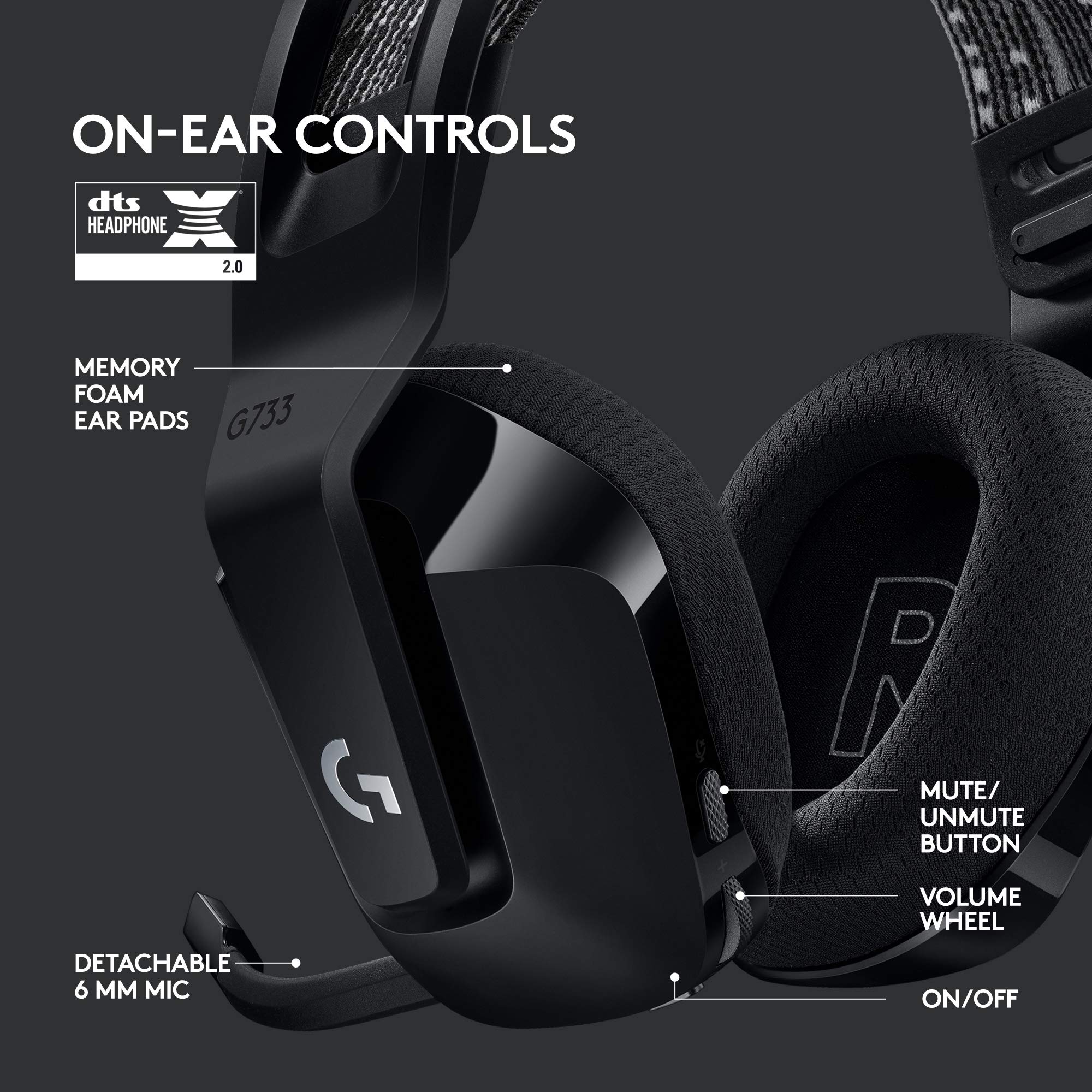 Foto 6 pulgar | Auriculares Inalámbricos Para Juegos Logitech G733 Lightspeed Black - Venta Internacional