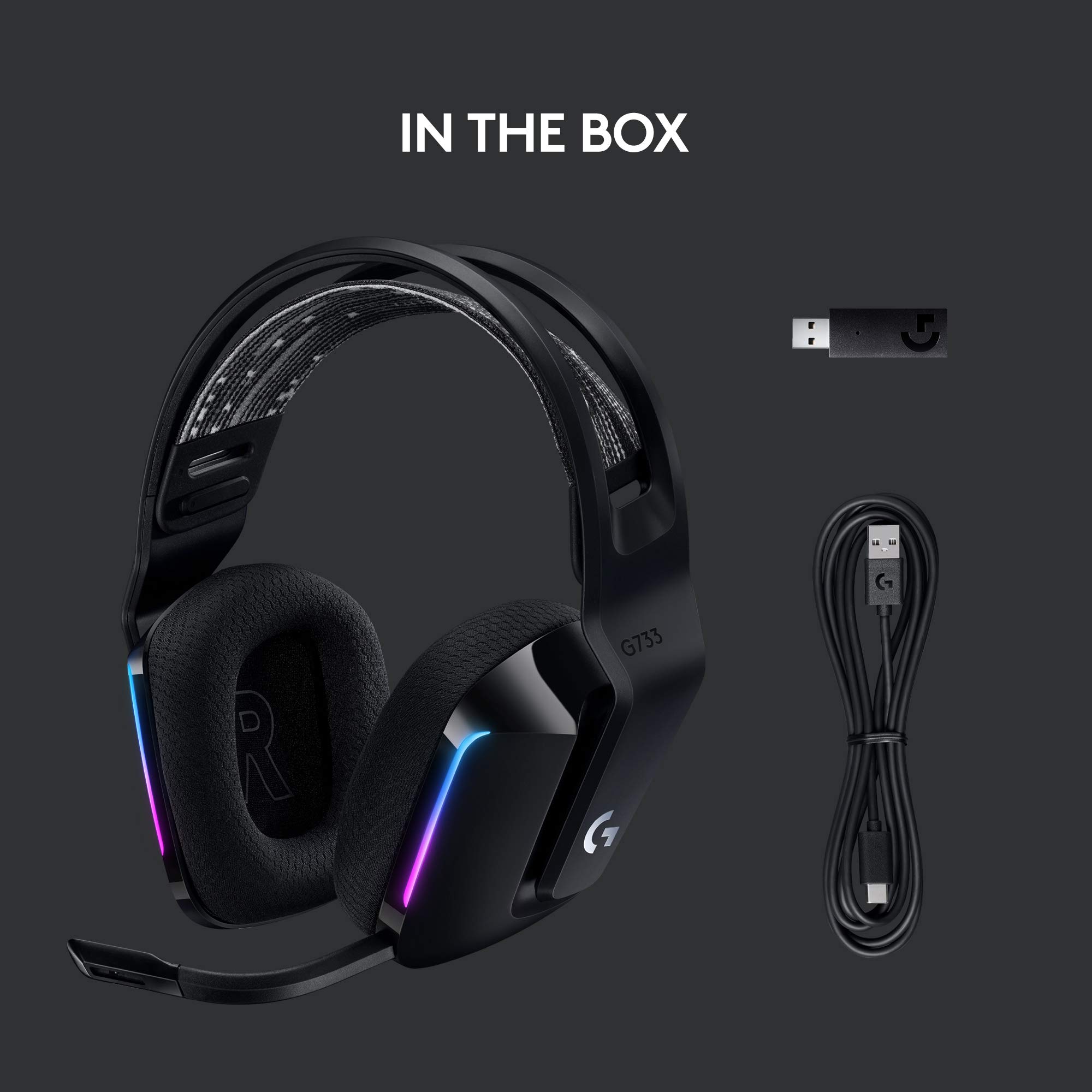 Foto 7 pulgar | Auriculares Inalámbricos Para Juegos Logitech G733 Lightspeed Black - Venta Internacional