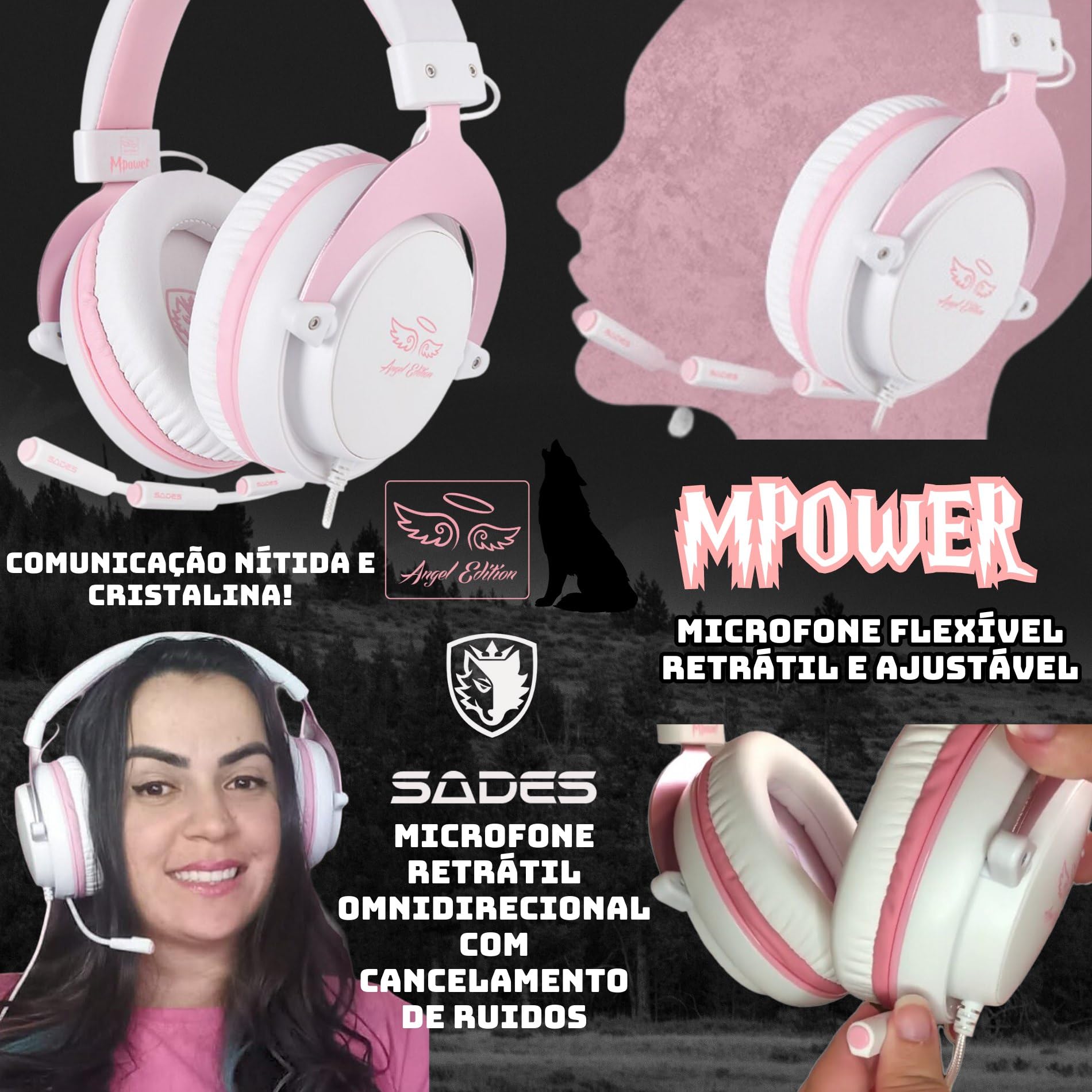 Foto 5 pulgar | Auriculares Para Juegos Sades Mpower Stereo Para Ps4 Pc Mobile - Angel - Venta Internacional.