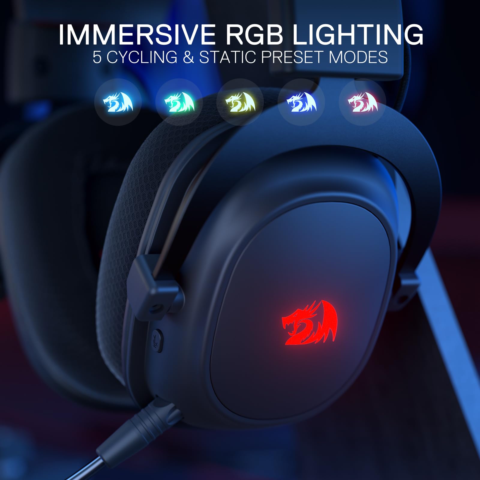 Foto 6 pulgar | Auriculares Inalámbricos Redragon H510 Pro Zeus-x Rgb - Venta Internacional