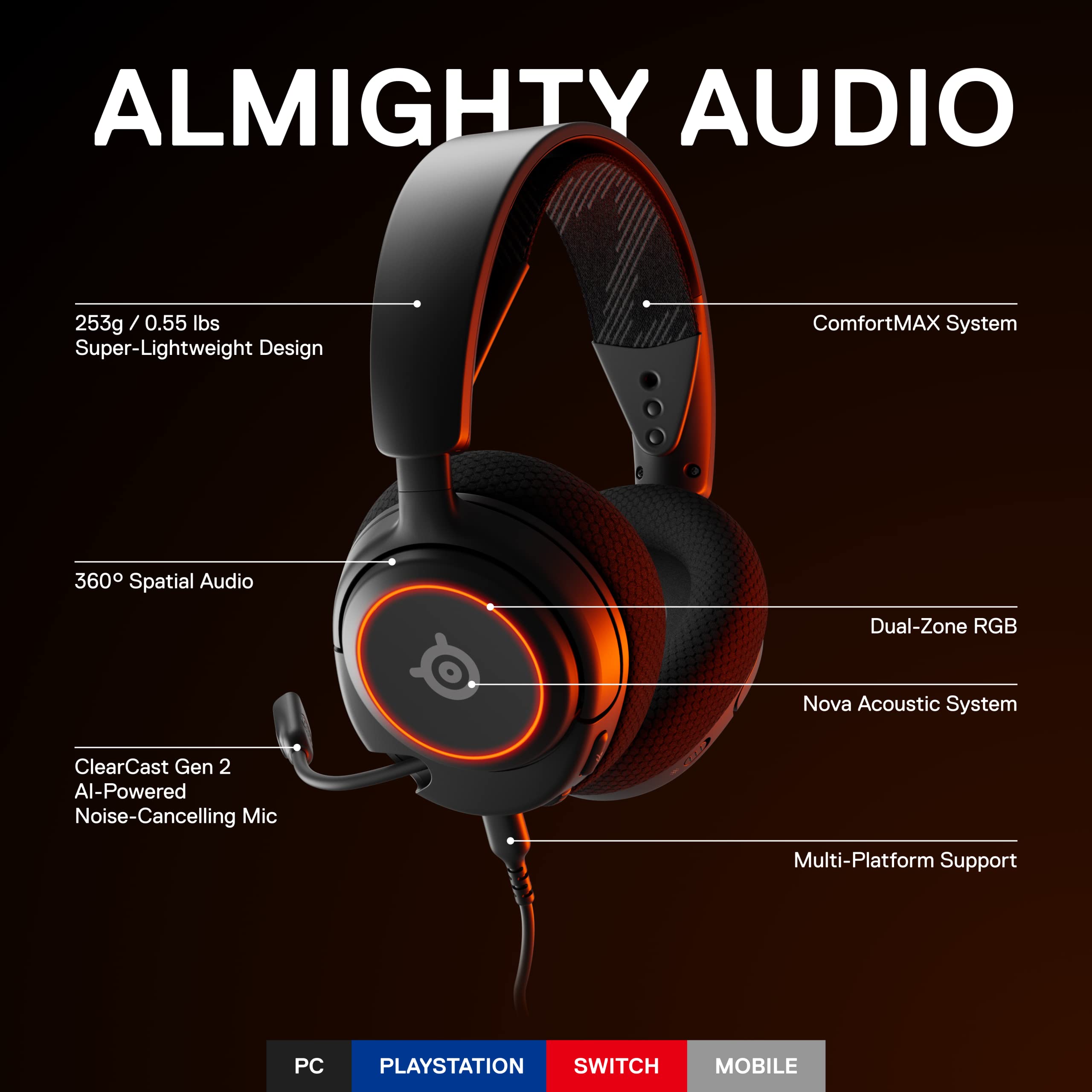 Foto 3 pulgar | Auriculares para Juegos Steelseries Arctis Nova 3 Multiplataforma - Venta Internacional