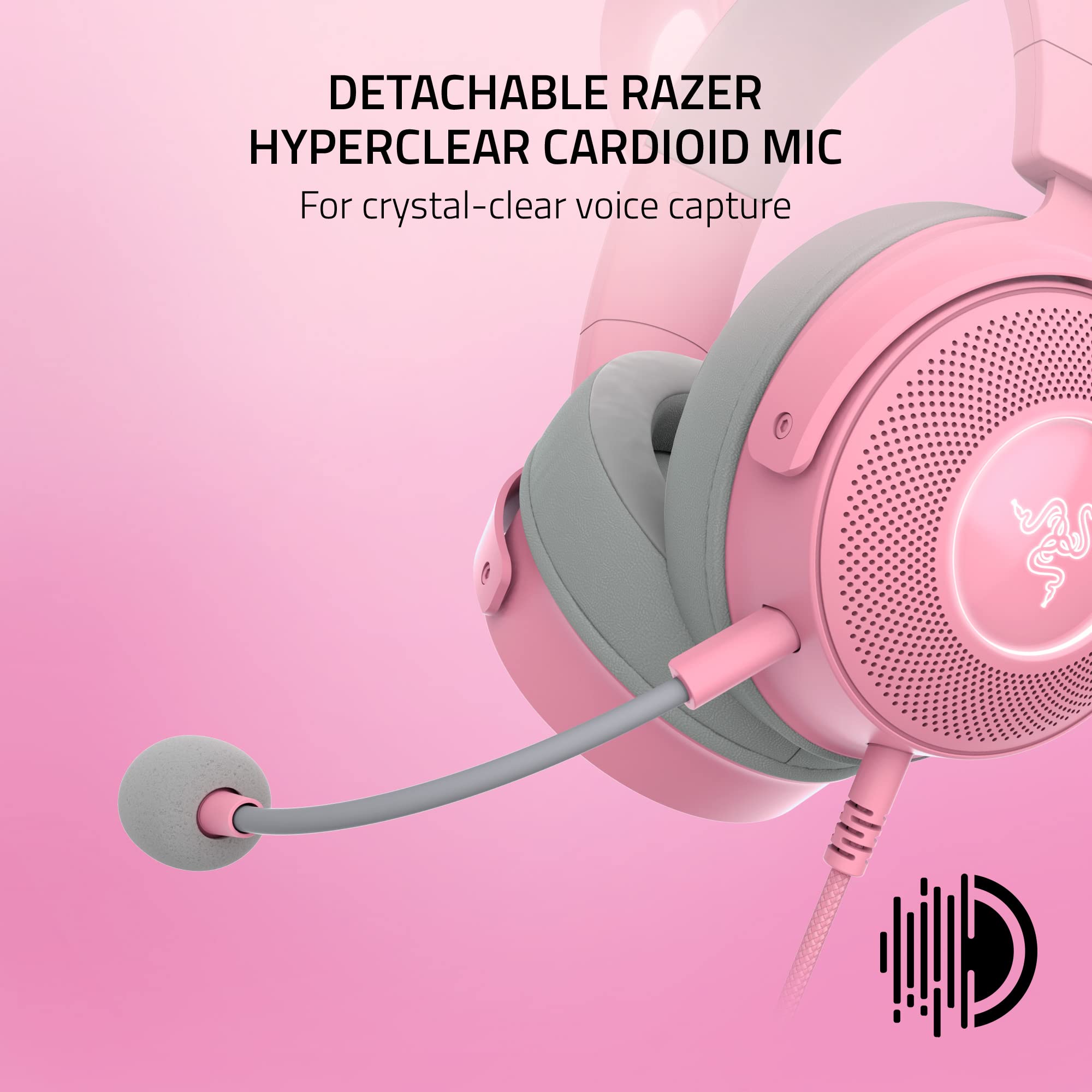 Foto 5 pulgar | Auriculares Razer Kraken Kitty V2 Pro Wired Rgb 7.1 con Micrófono Rosa - Venta Internacional