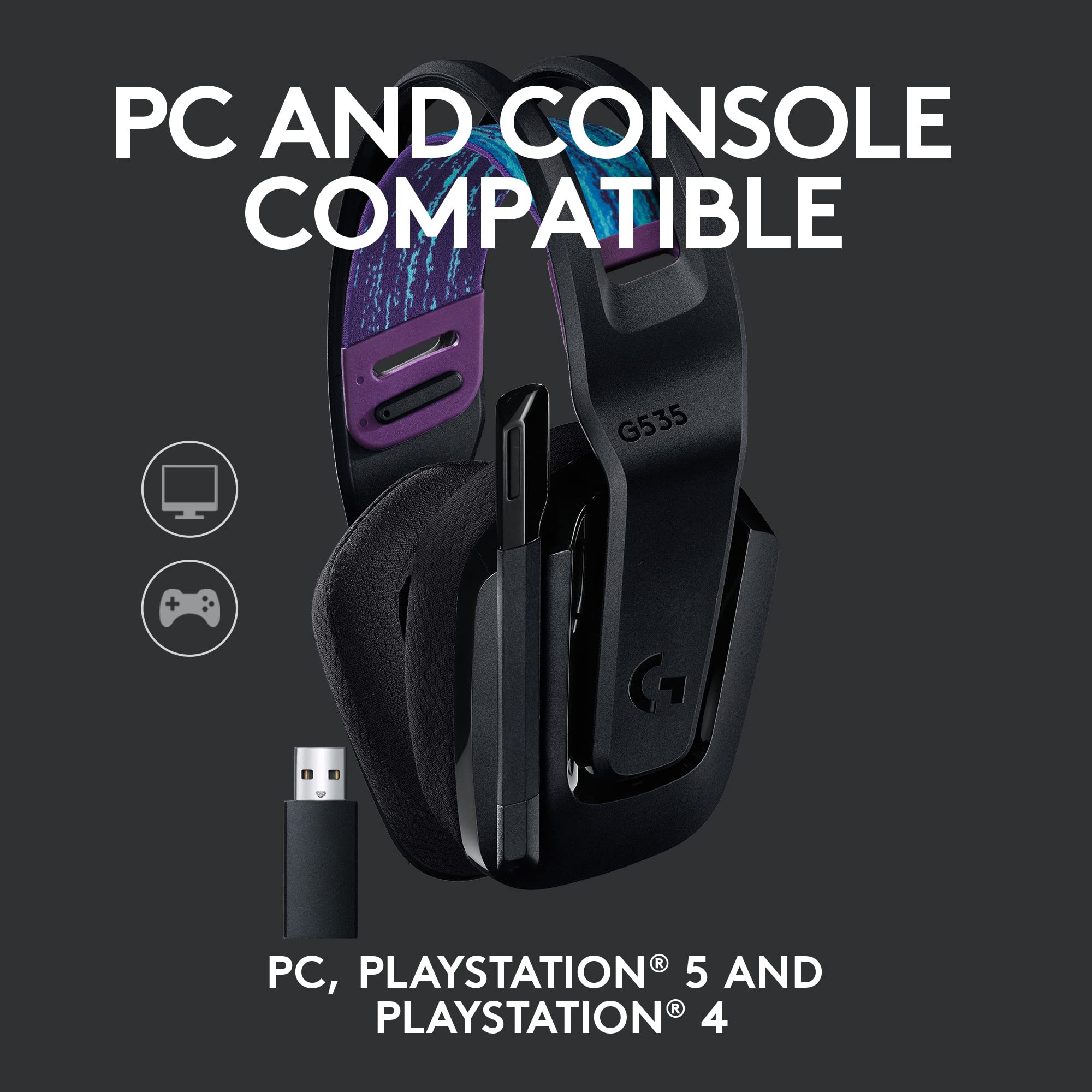 Foto 6 pulgar | Auriculares Inalámbricos Para Juegos Logitech G535 Lightspeed Black - Venta Internacional