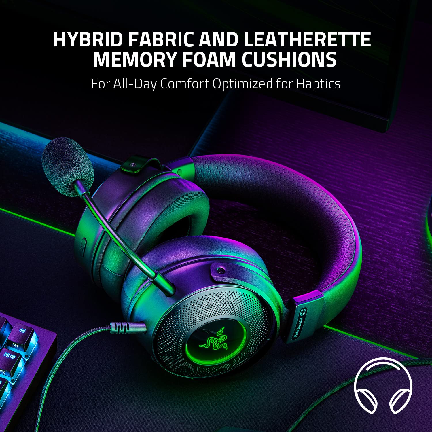 Foto 6 pulgar | Auriculares para Juegos Razer Kraken V3 Hypersense Usb Con Tecnología Háptica - Venta Internacional