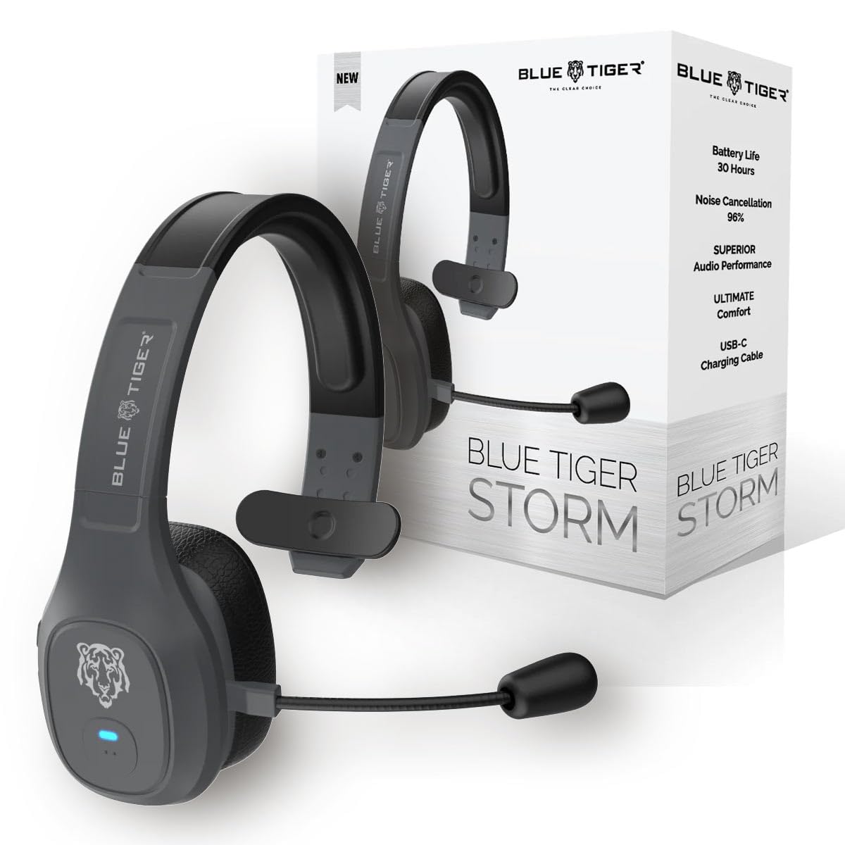 Foto 2 pulgar | Auriculares Bluetooth Trucker Blue Tiger Storm Grey Premium - Venta Internacional