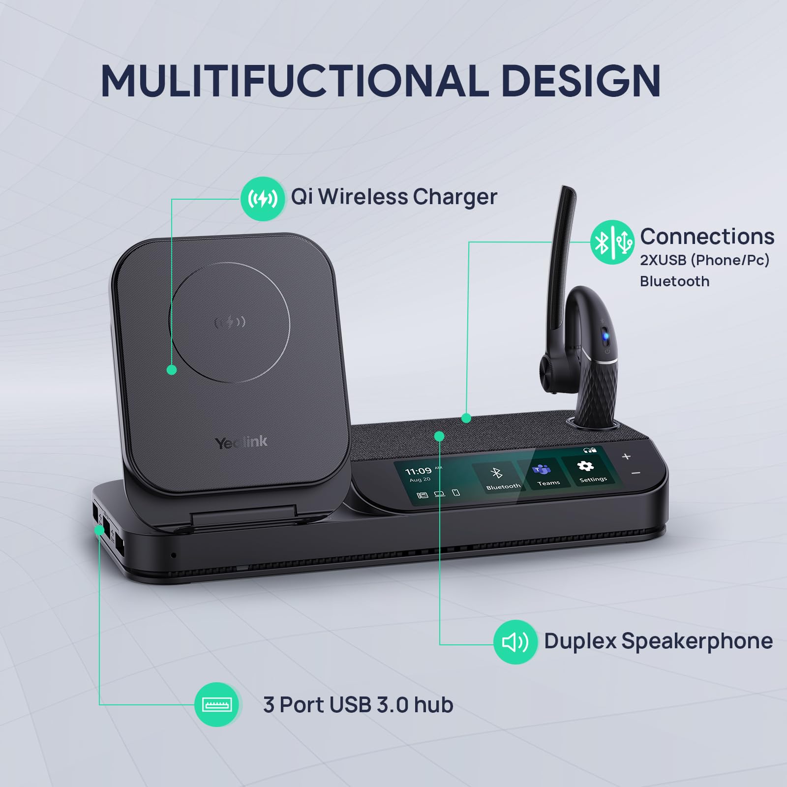 Foto 5 | Auriculares Bluetooth Yealink BH71 para Estación de Trabajo con Micrófono y Cancelación de Ruido - Venta Internacional