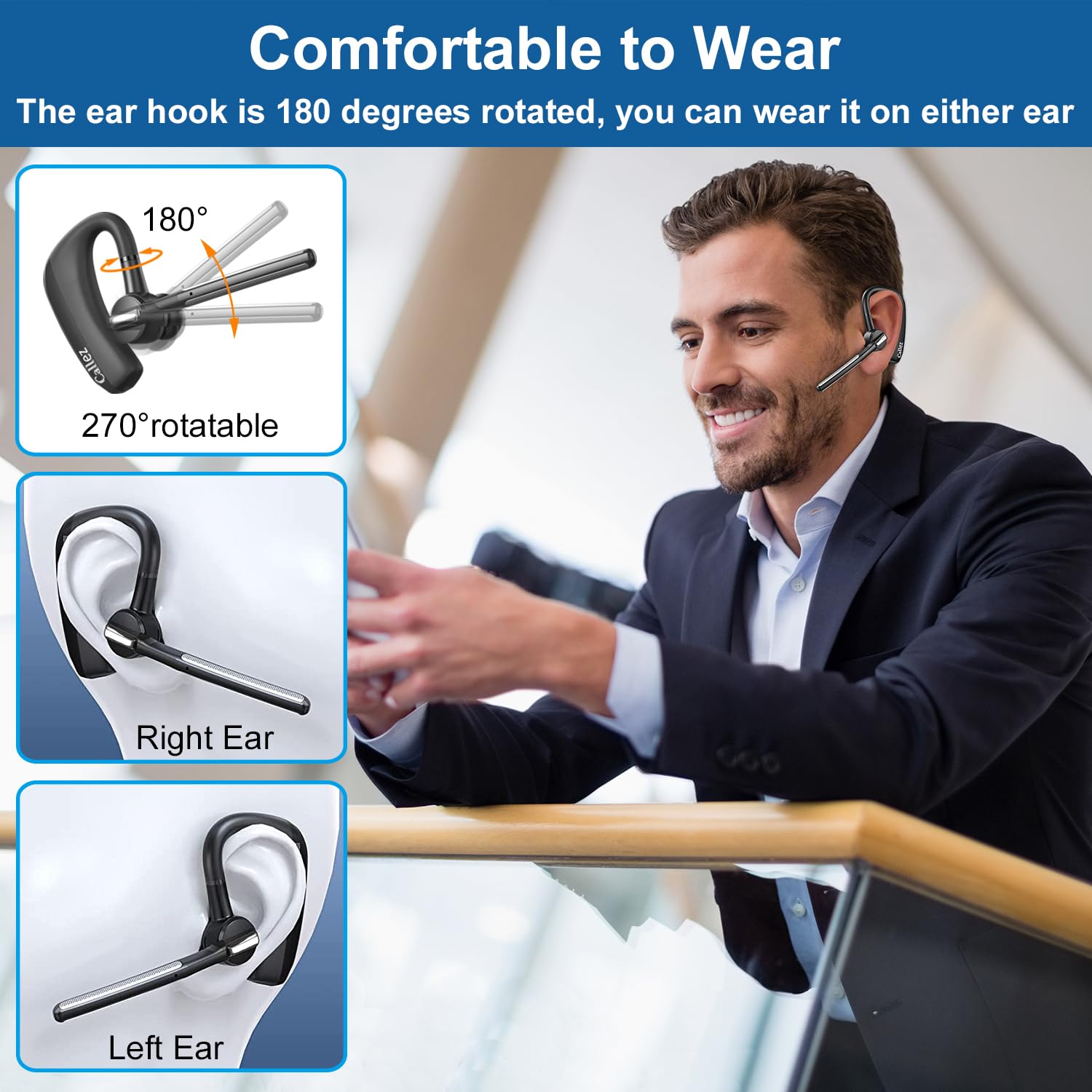 Foto 6 pulgar | Auriculares Bluetooth Callez para iPhone y Android con Cancelación de Ruido - Venta Internacional