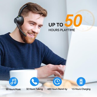 Foto 3 | Auriculares Bluetooth Ausdom Trucker Inalámbricos 5.2 con Micrófono - Venta Internacional