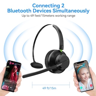 Foto 4 | Auriculares Bluetooth Ausdom Trucker Inalámbricos 5.2 con Micrófono - Venta Internacional