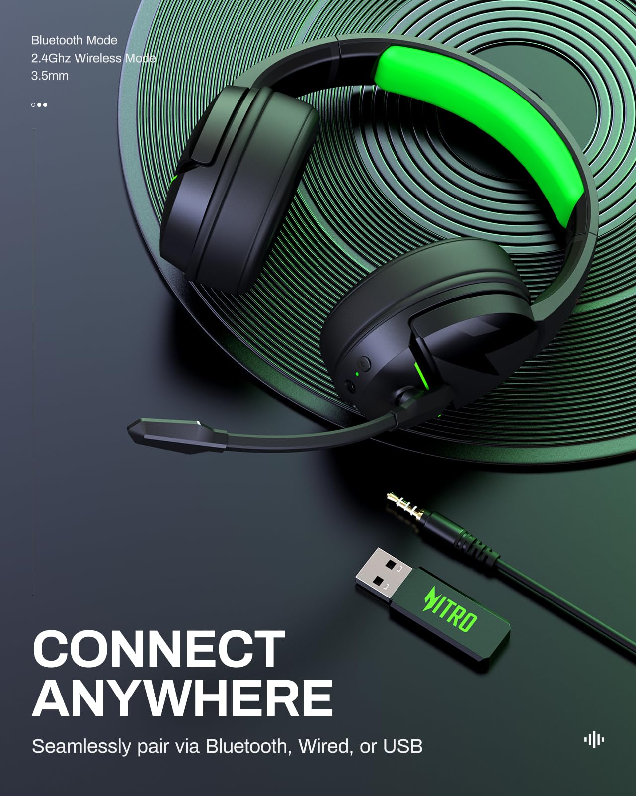 Foto 6 | Auriculares Inalámbricos Para Juegos Acer Flex De 2,4 Ghz Con Batería De 100 H - Venta Internacional.