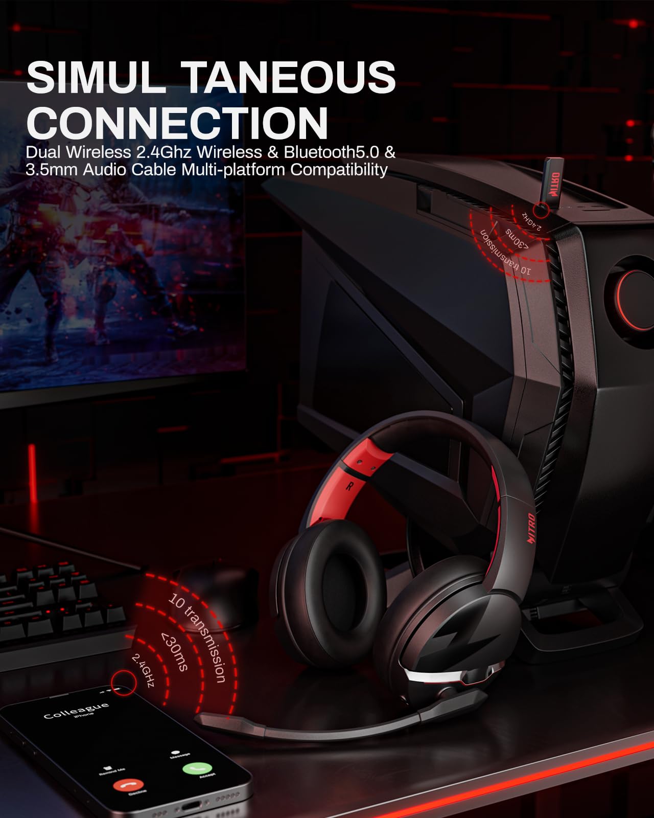 Foto 4 pulgar | Auriculares Inalámbricos Para Juegos Acer K2 Pro Con Sonido De Controlador De 1.96 - Venta Internacional.