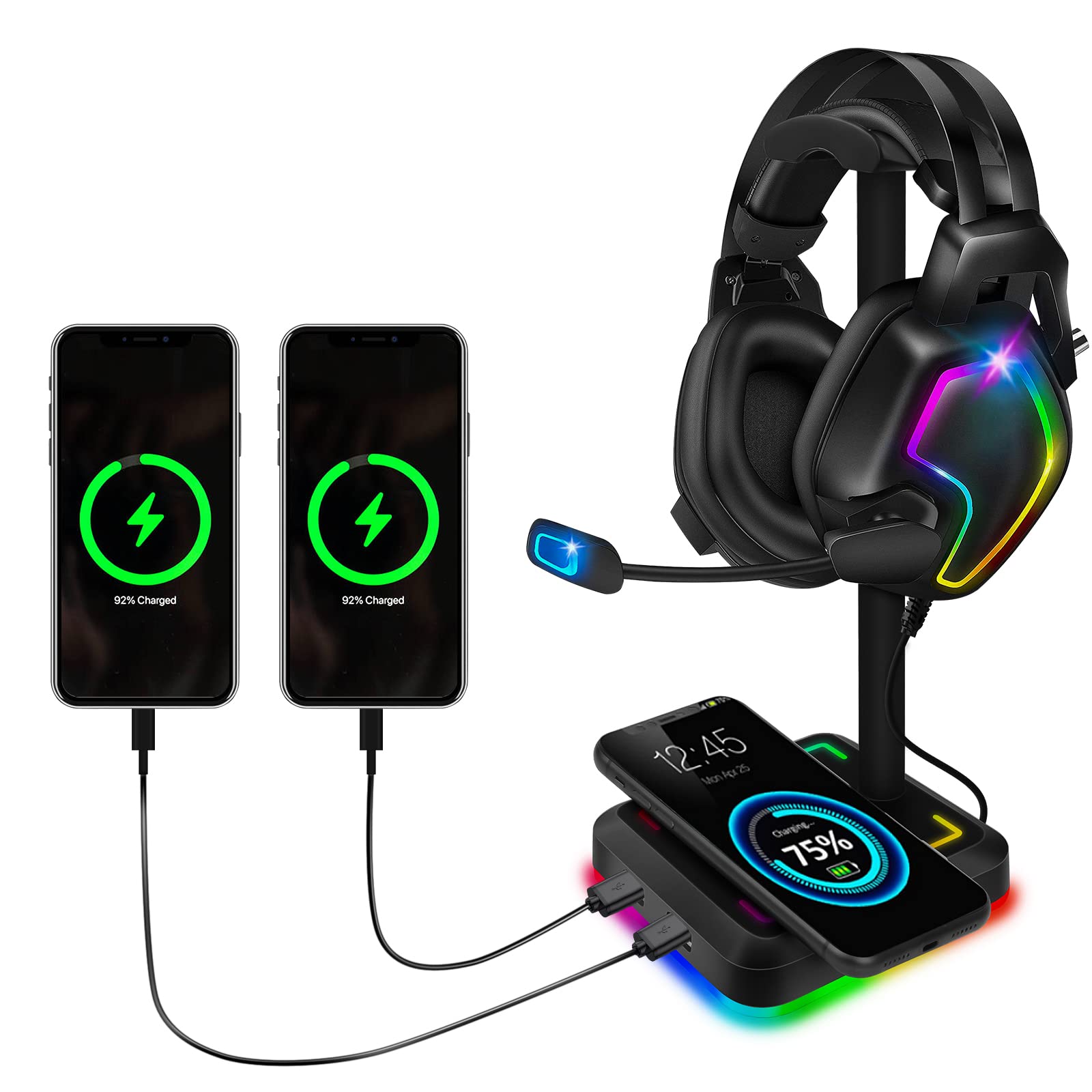 Foto 2 pulgar | Soporte para Auriculares con Cargador Inalámbrico Teedor Gaming Holder - Venta Internacional