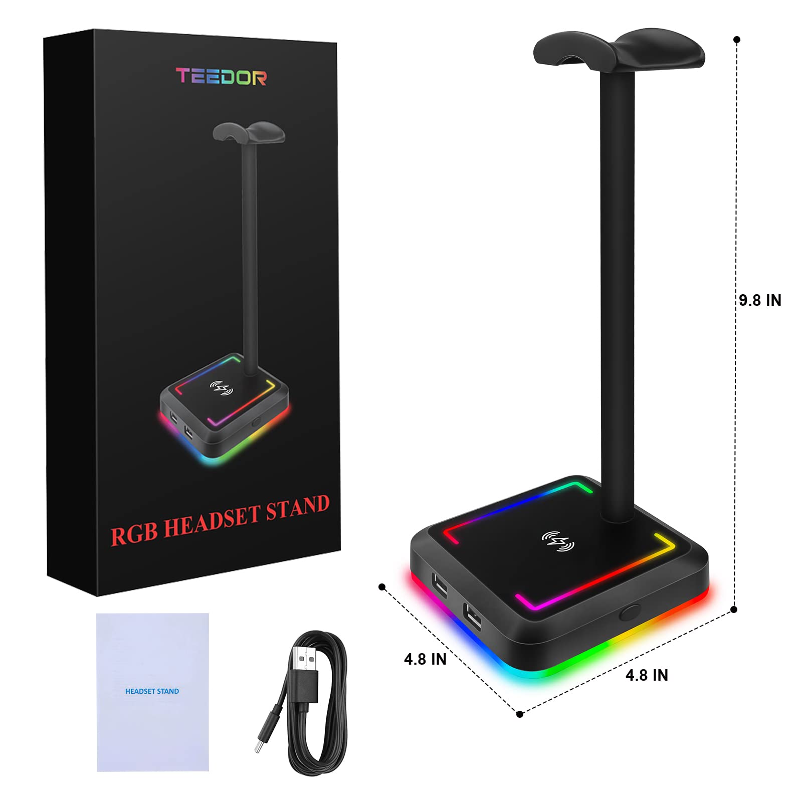 Foto 7 pulgar | Soporte para Auriculares con Cargador Inalámbrico Teedor Gaming Holder - Venta Internacional