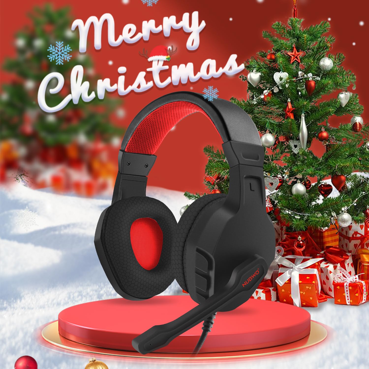 Foto 4 pulgar | Auriculares Para Juegos Nubwo U3 Con Micrófono Para Pc Ps4 Ps5 Xbox Mac Red - Venta Internacional.
