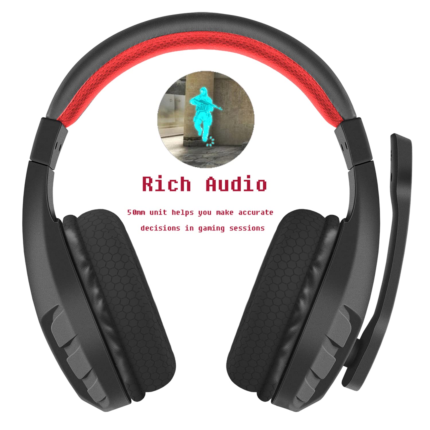 Foto 5 pulgar | Auriculares Para Juegos Nubwo U3 Con Micrófono Para Pc Ps4 Ps5 Xbox Mac Red - Venta Internacional.