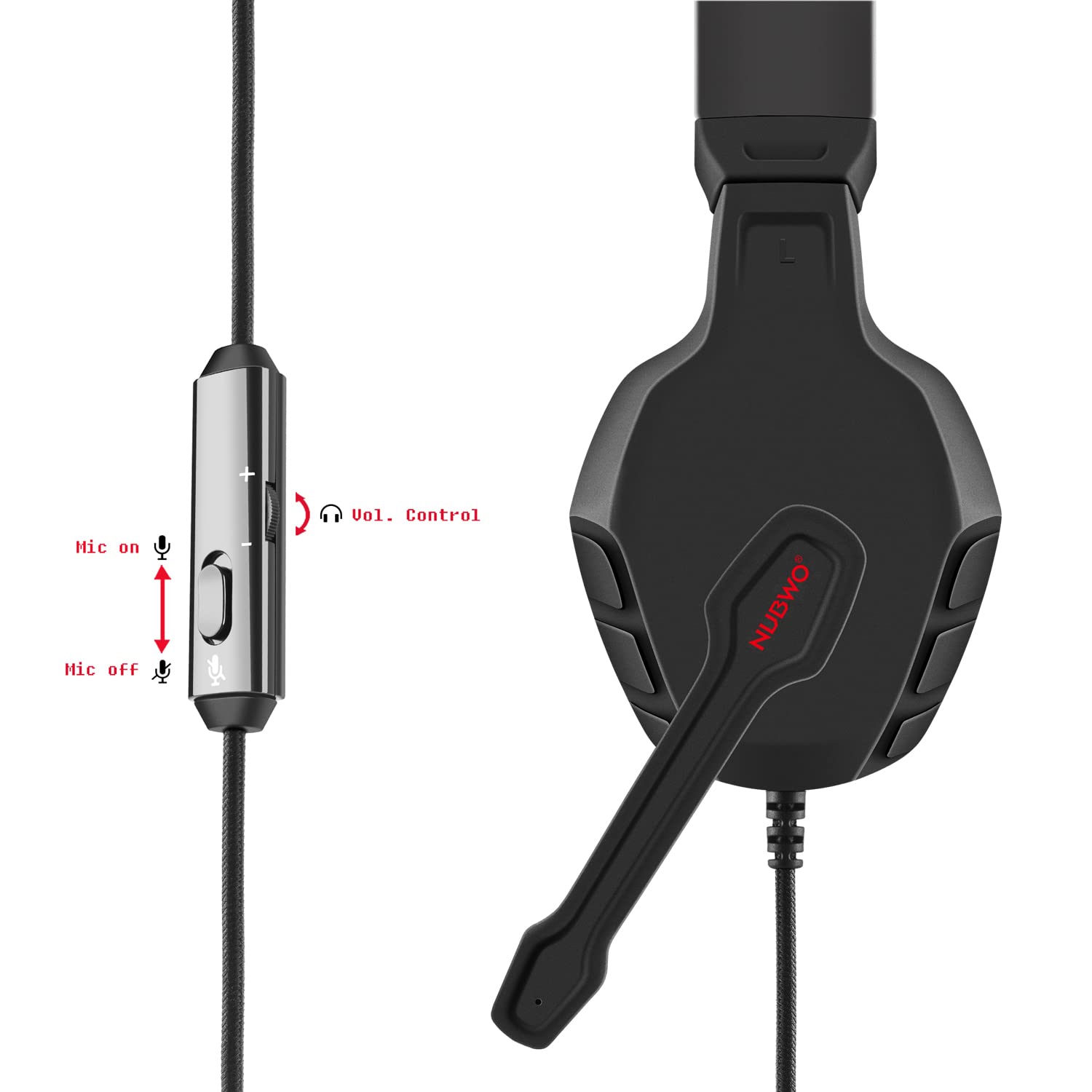 Foto 8 pulgar | Auriculares Para Juegos Nubwo U3 Con Micrófono Para Pc Ps4 Ps5 Xbox Mac Red - Venta Internacional.