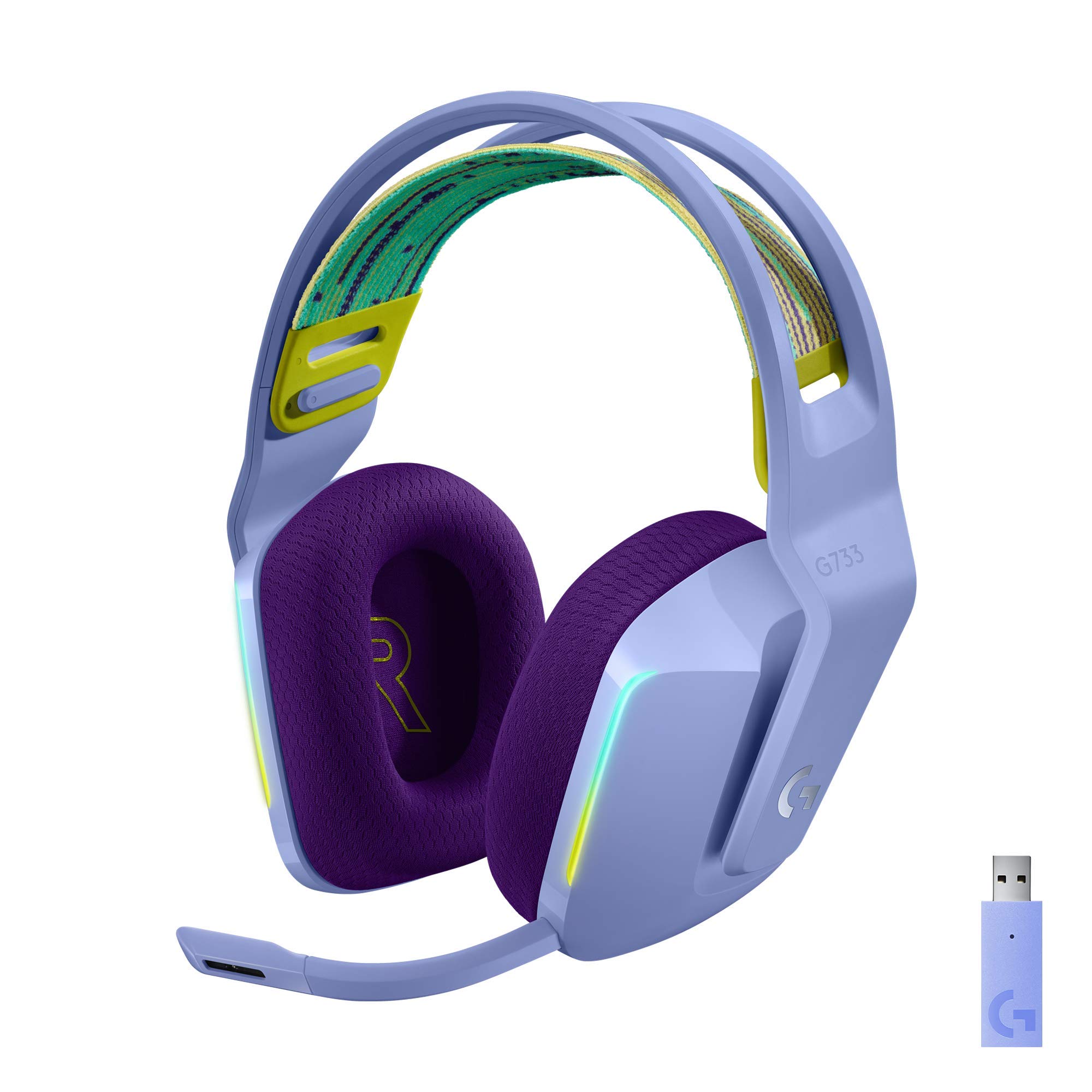 Foto 2 pulgar | Auriculares Inalámbricos Para Juegos Logitech G733 Lightspeed Lilac - Venta Internacional.