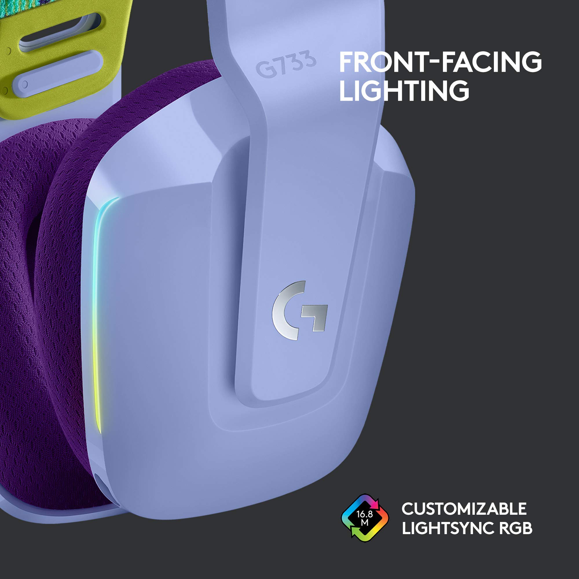 Foto 4 | Auriculares Inalámbricos Para Juegos Logitech G733 Lightspeed Lilac - Venta Internacional.