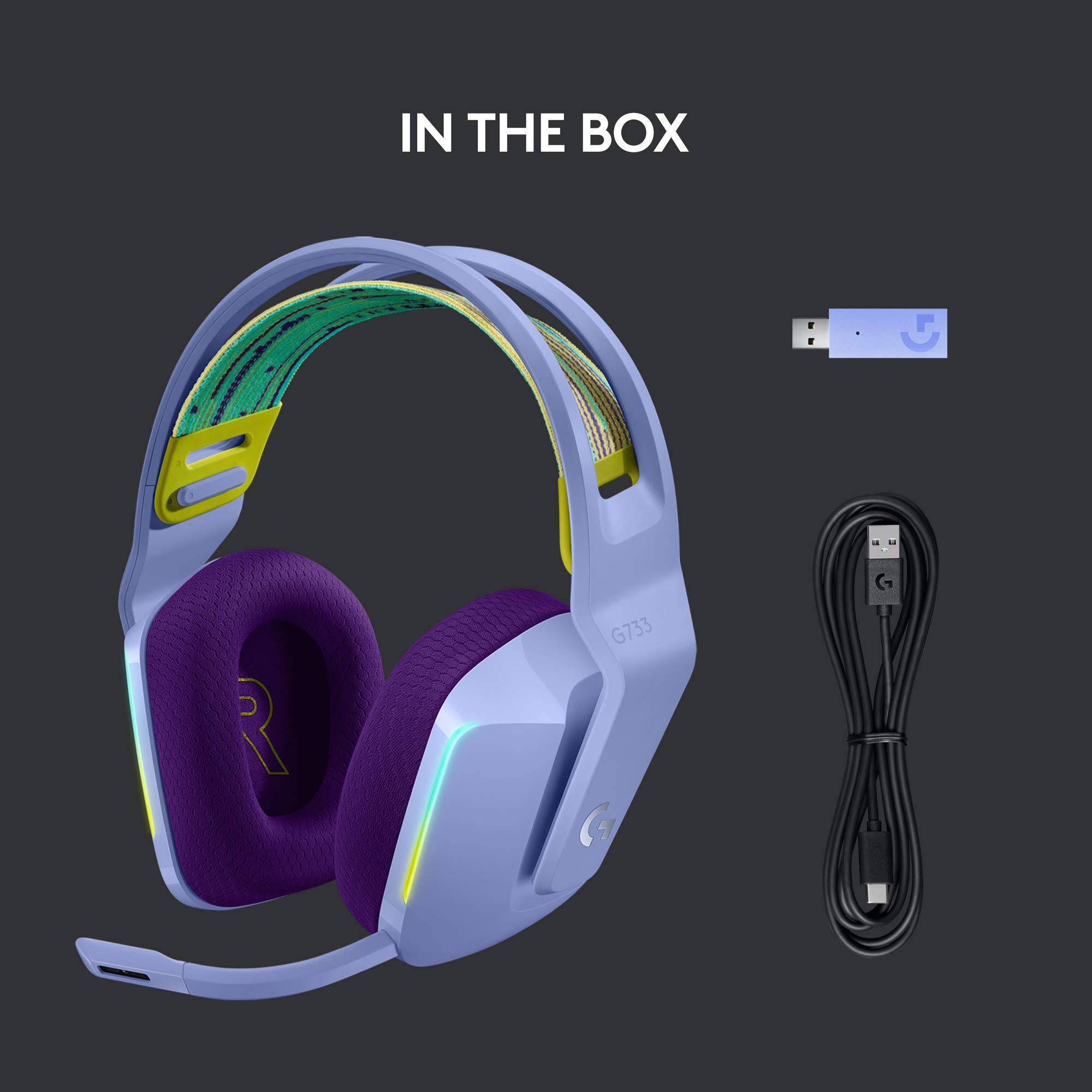 Foto 7 pulgar | Auriculares Inalámbricos Para Juegos Logitech G733 Lightspeed Lilac - Venta Internacional.