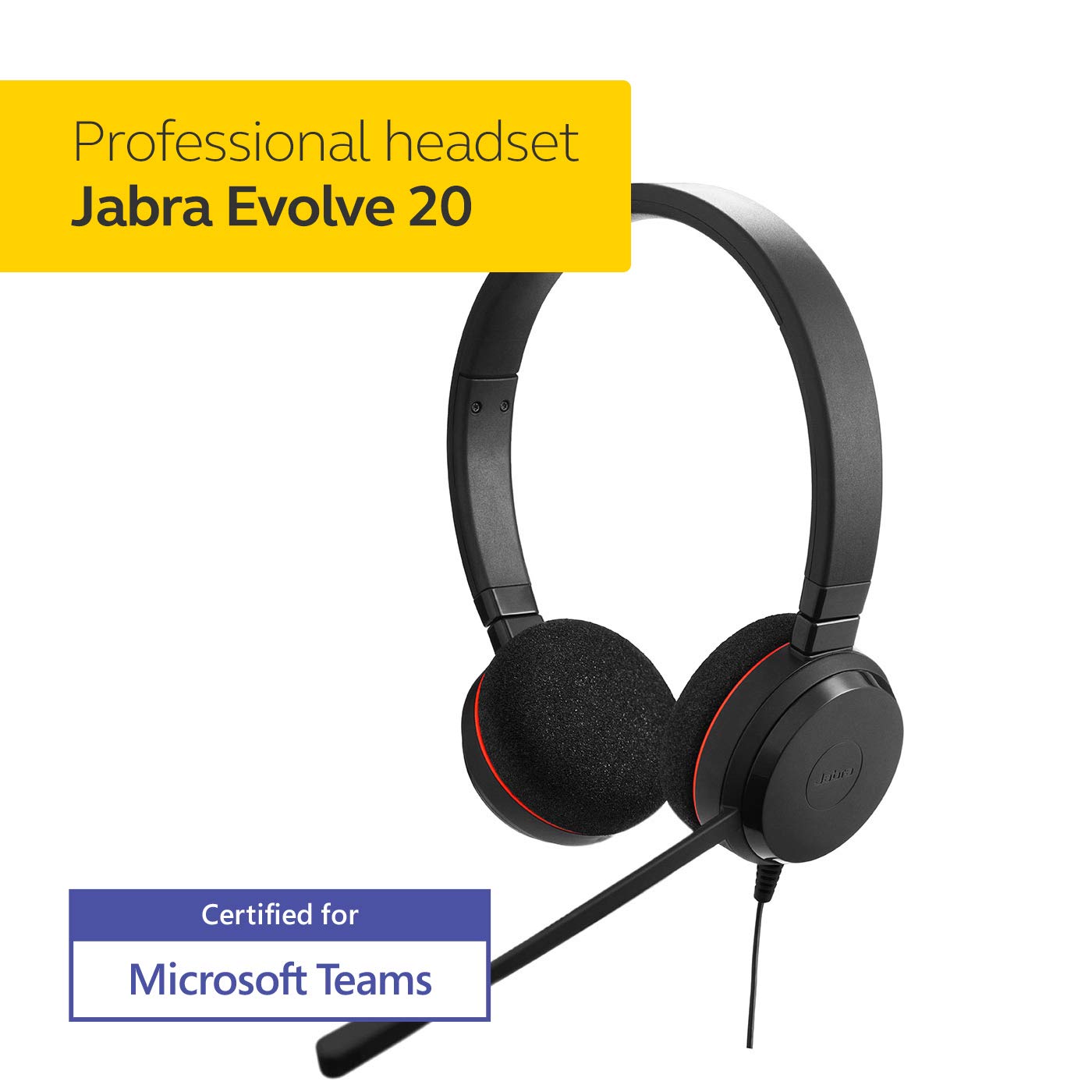 Foto 3 pulgar | Auriculares Jabra Evolve 20 Microsoft Lync Estéreo Negros - Venta Internacional