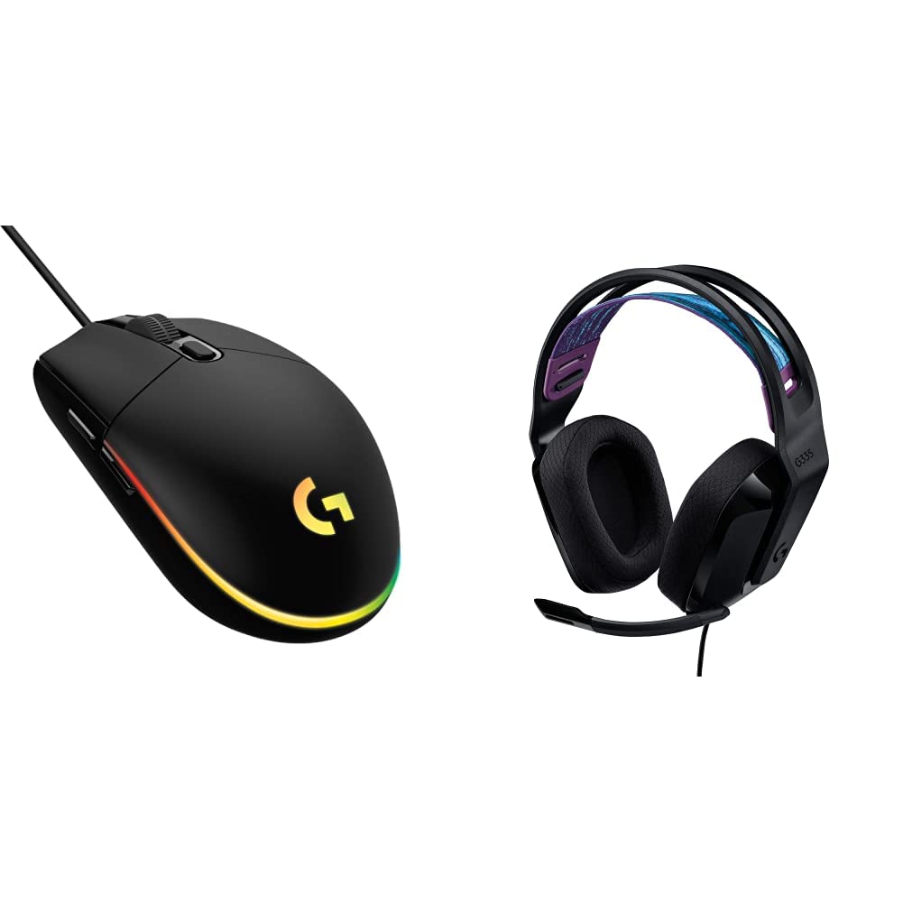 Foto 1 | Paquete de Auriculares para Juegos Logitech G335 + G203 con Cable y Mouse Negros - Venta Internacional