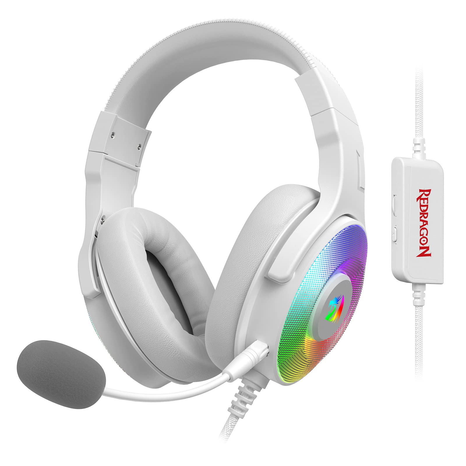 Foto 2 pulgar | Auriculares Para Juegos Redragon H350 Blancos Con Cable Y Retroiluminación Rgb - Venta Internacional.