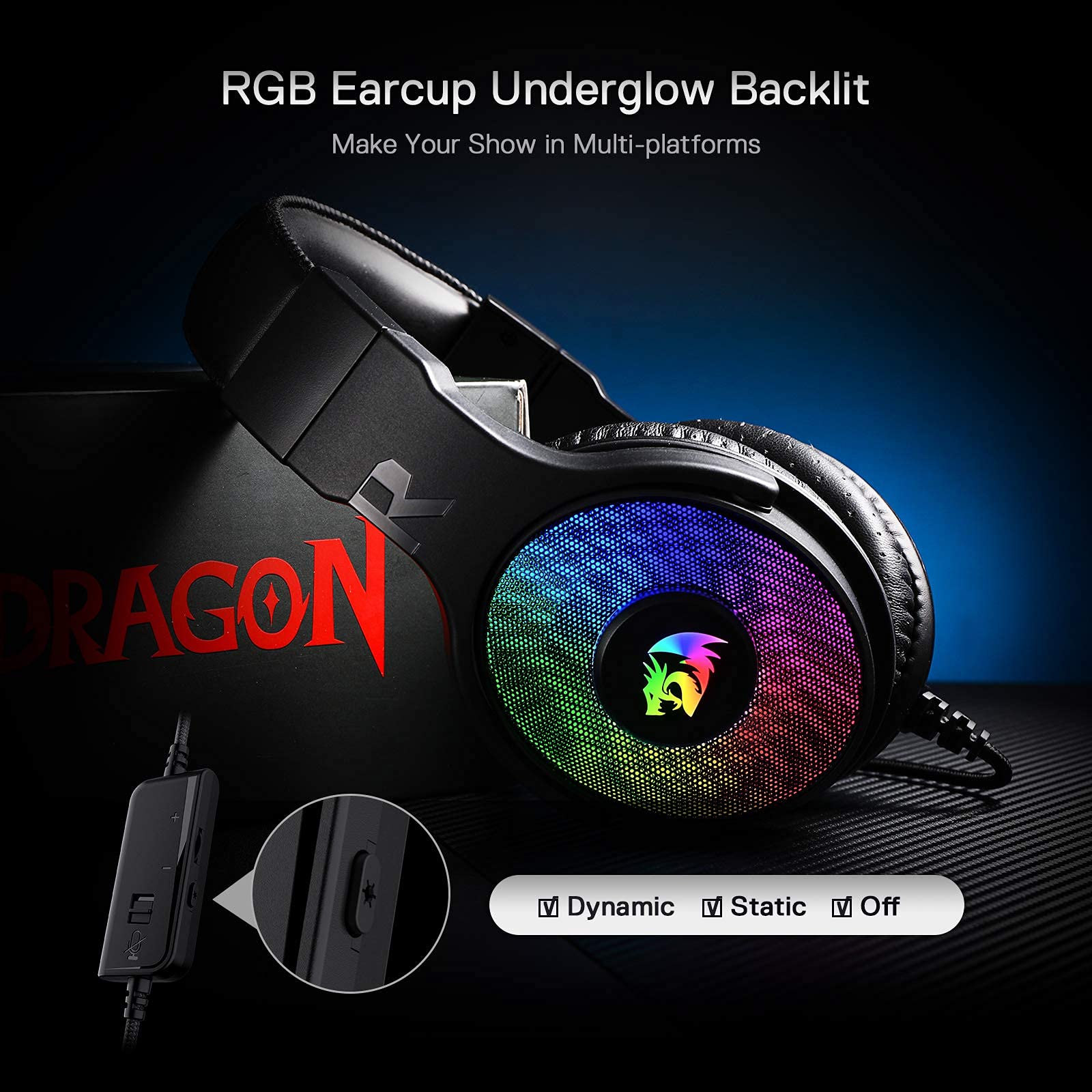 Foto 7 pulgar | Auriculares Para Juegos Redragon H350 Rgb Con Cable Estéreo Con Sonido Envolvente - Venta Internacional.