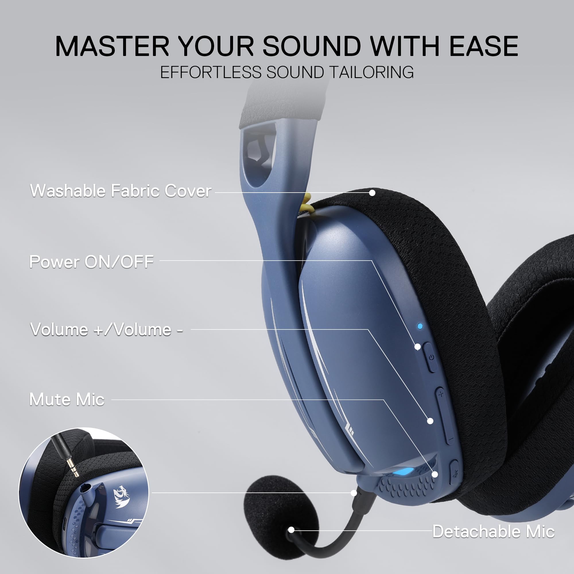 Foto 5 pulgar | Auriculares Para Juegos Redragon H878 Wireless 7.1 Surround Sound - Venta Internacional.