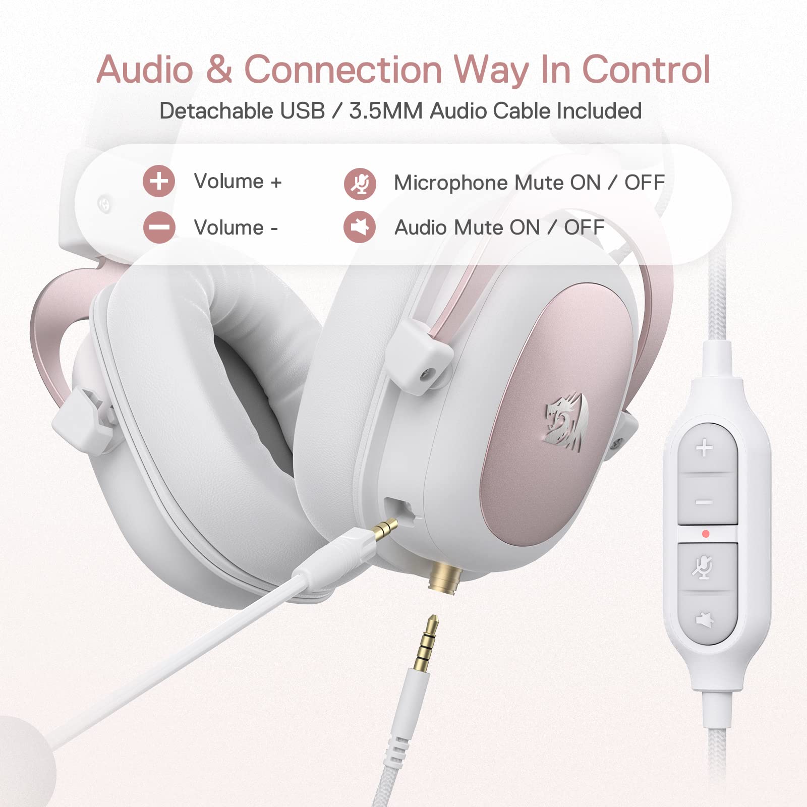 Foto 5 pulgar | Auriculares Para Juegos Redragon H510 Zeus White 7.1 Surround Sound - Venta Internacional.
