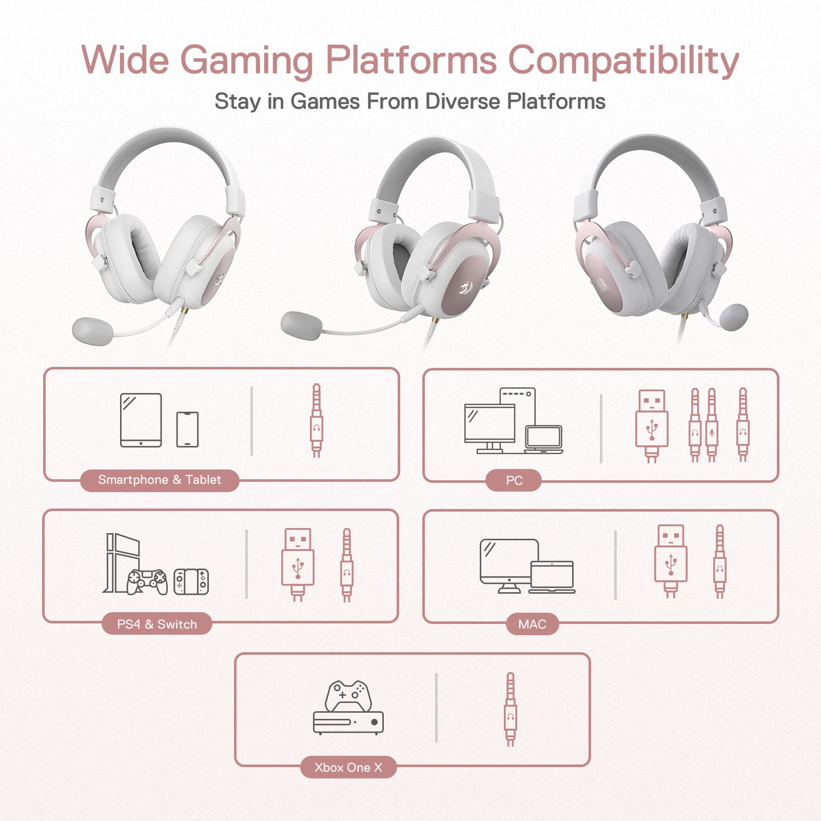 Foto 7 pulgar | Auriculares Para Juegos Redragon H510 Zeus White 7.1 Surround Sound - Venta Internacional.