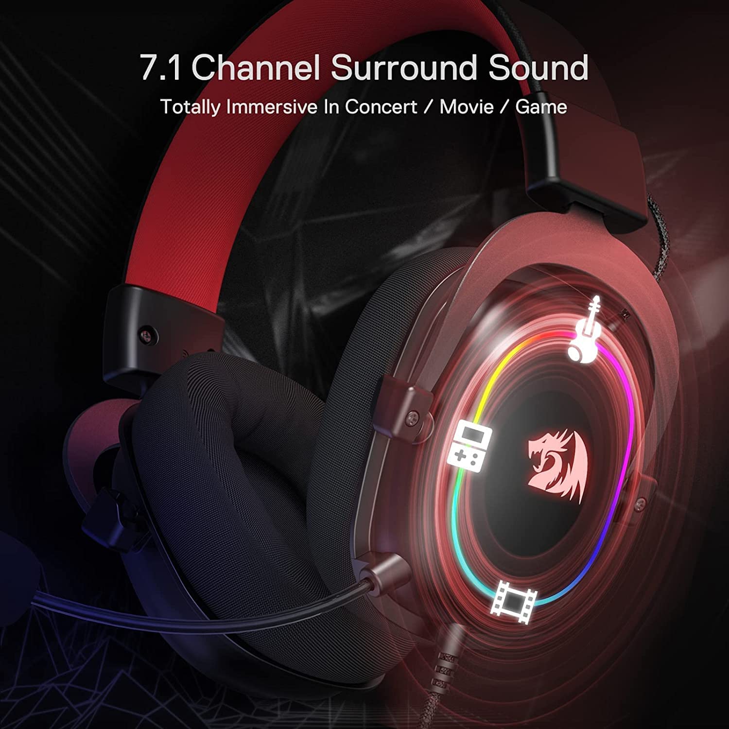 Foto 4 pulgar | Auriculares Para Juegos Redragon H510 Zeus-x Rgb 7.1 Surround Sound - Venta Internacional.