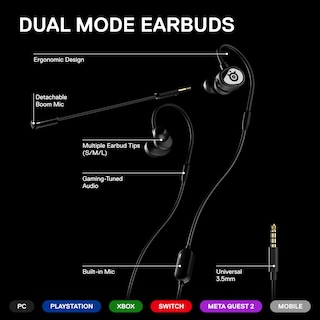 Foto 3 | Auriculares Para Juegos Móviles Steelseries Tusq Con Micrófono Dual - Venta Internacional.